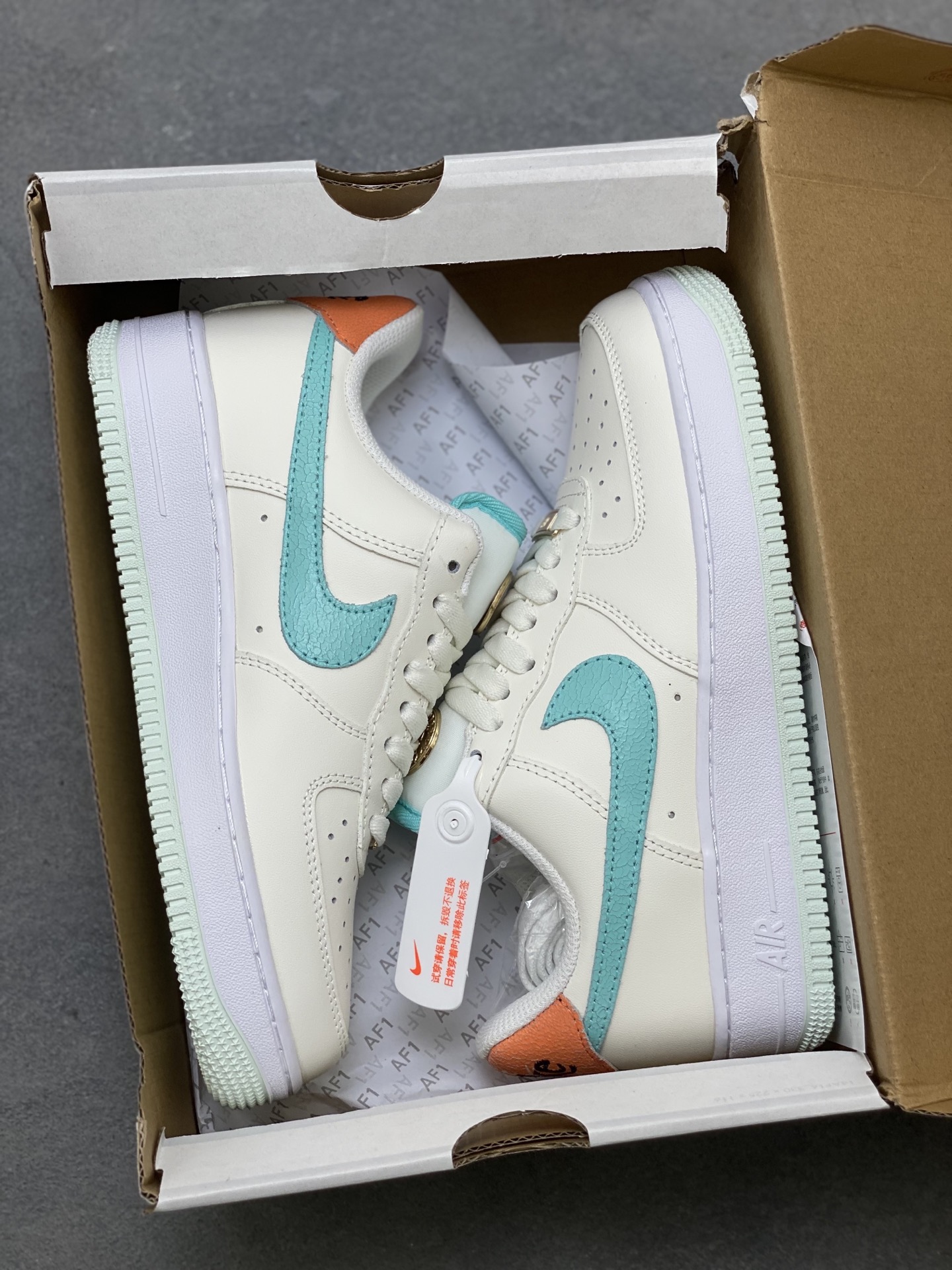 Nike Air Force 1 '07 Low Cream/Teal/Orange - Iconic Style, Premium Comfort 10 i1753113919891 2074 0 8