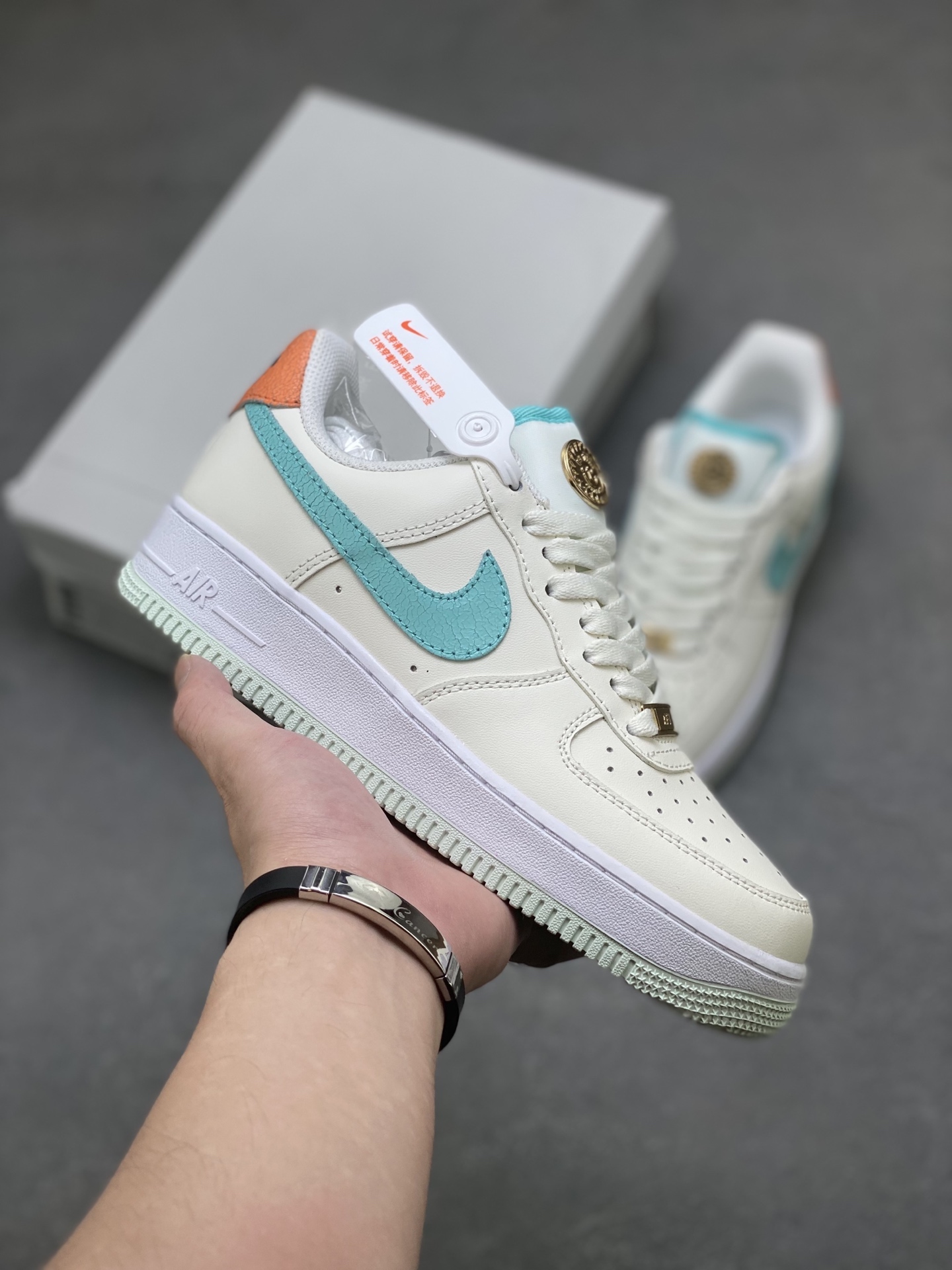 Nike Air Force 1 '07 Low Cream/Teal/Orange - Iconic Style, Premium Comfort 2 i1753113931854 32 0 0