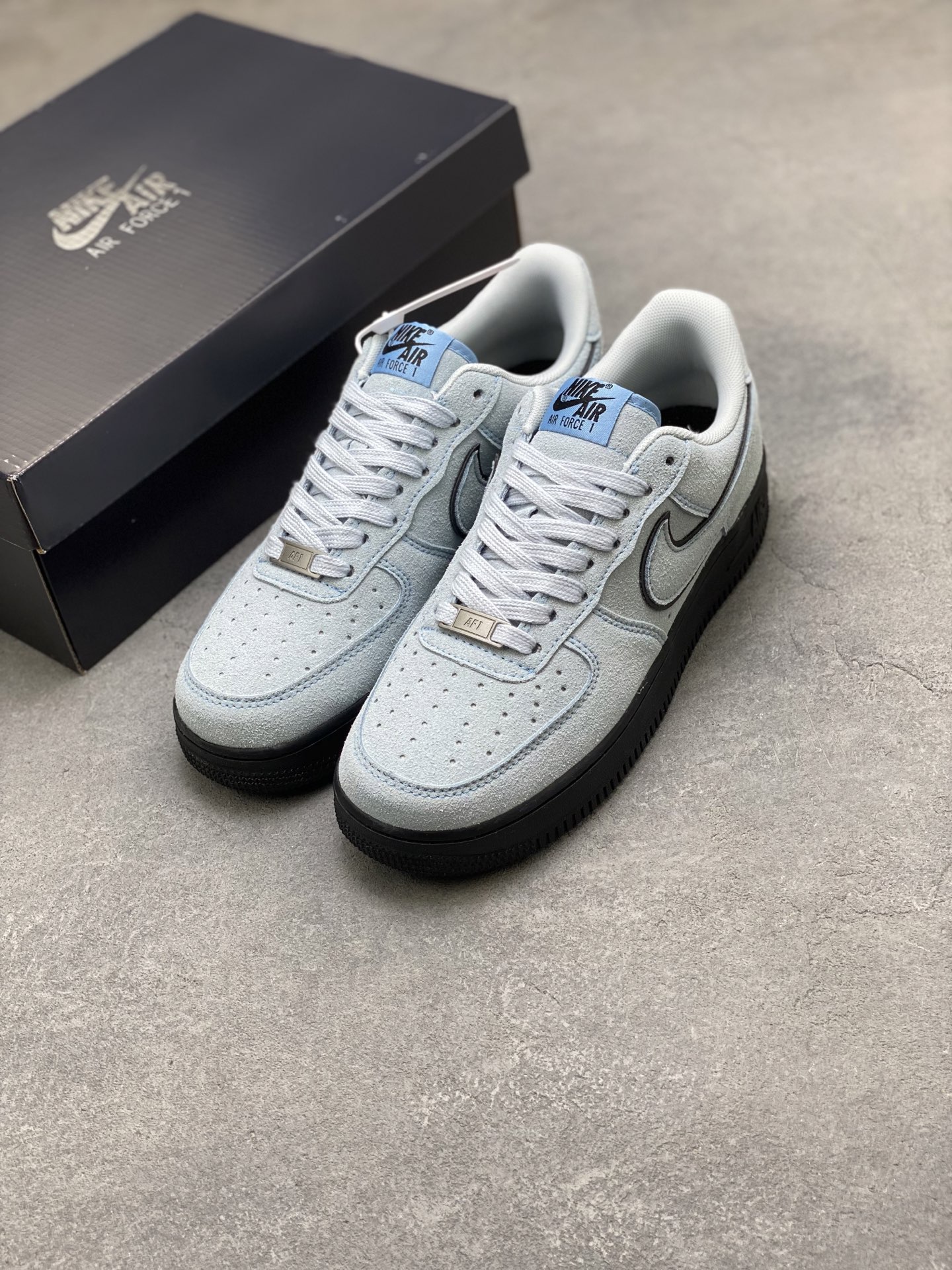 Nike Air Force 1 '07 Low Light Blue Suede and Black Sole Casual Shoes 9 i1753199997075 693 0 7