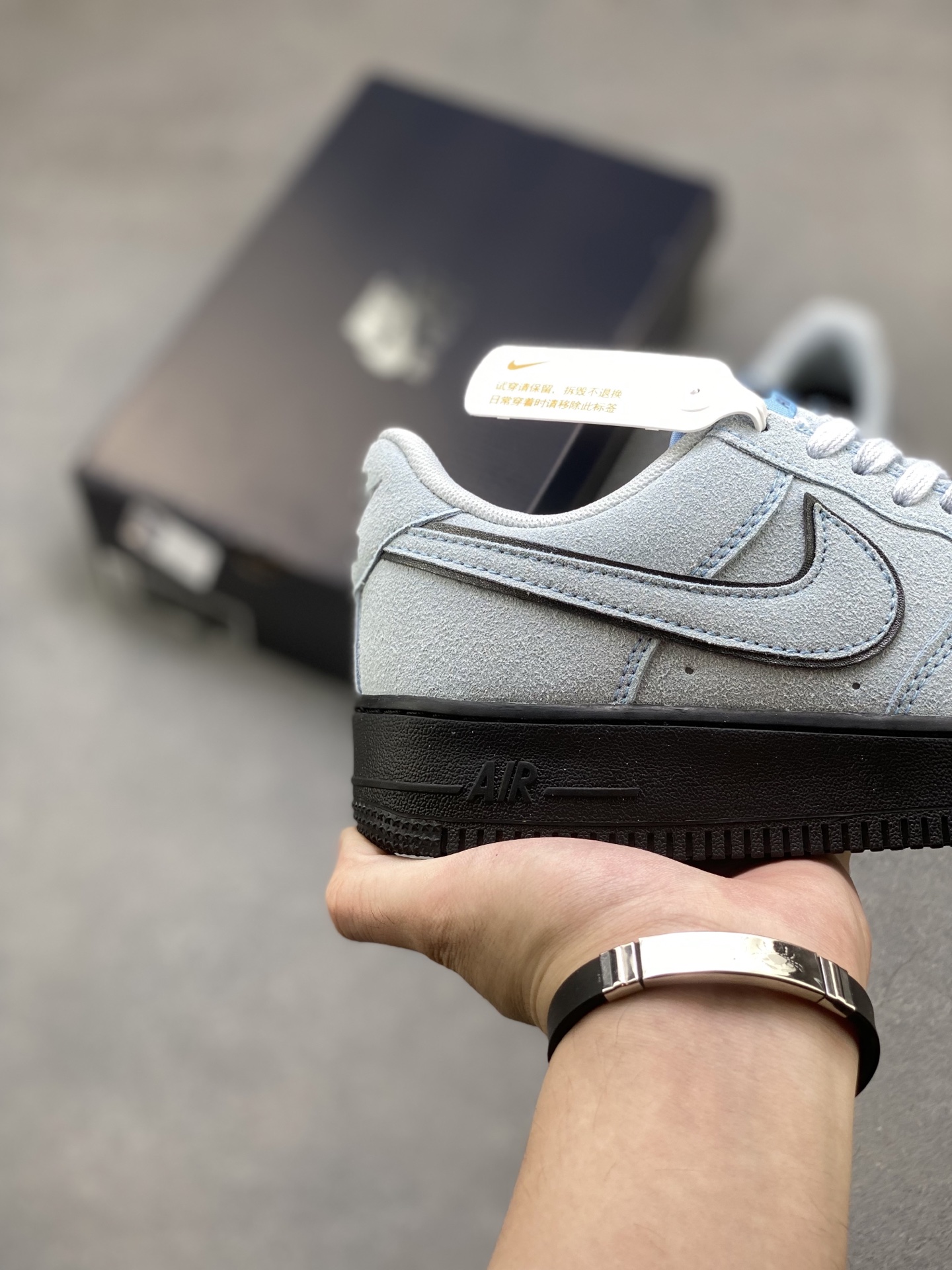 Nike Air Force 1 '07 Low Light Blue Suede and Black Sole Casual Shoes 6 i1753199997660 603 0 4