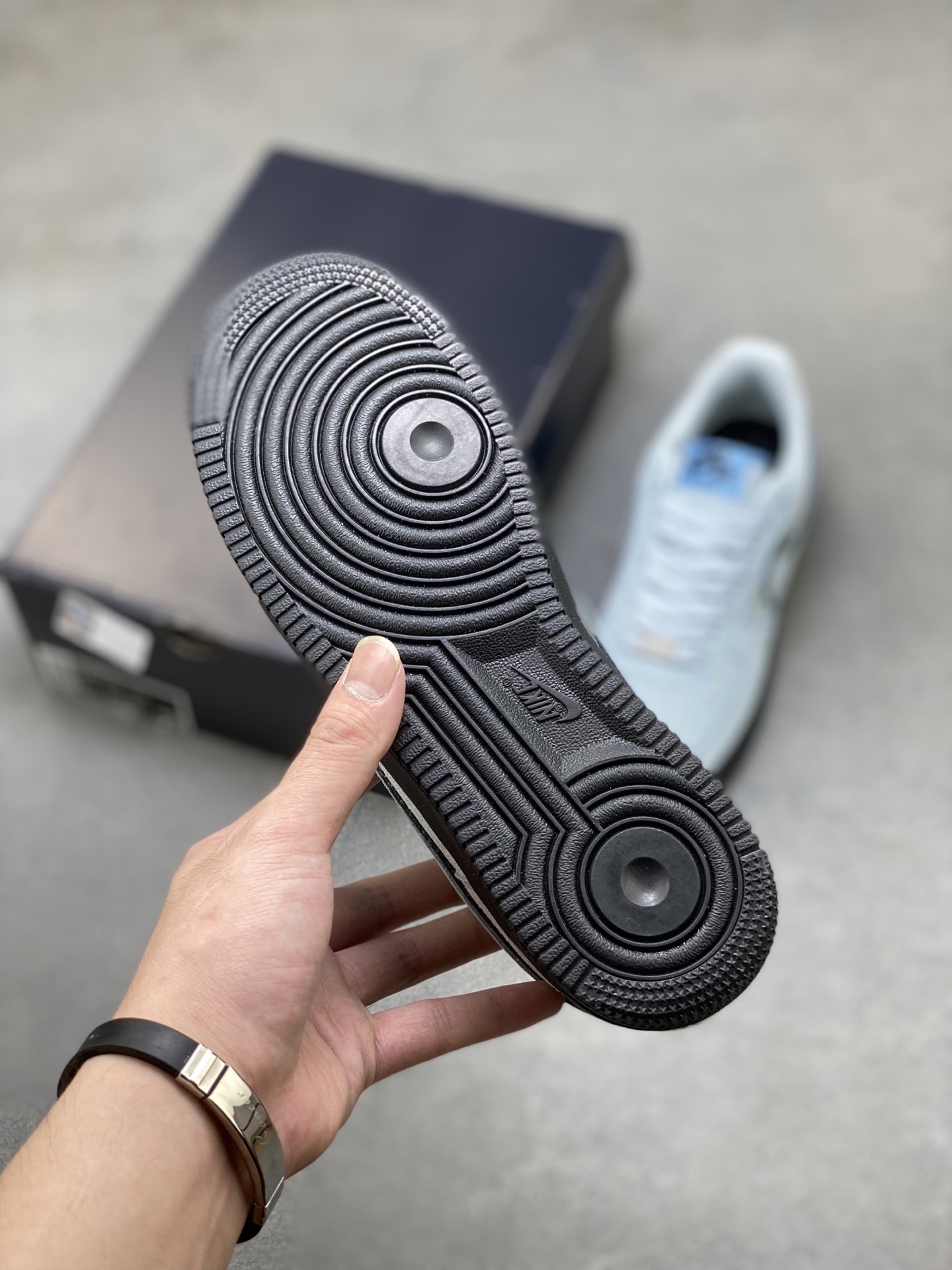 Nike Air Force 1 '07 Low Light Blue Suede and Black Sole Casual Shoes 7 i1753199998750 9864 0 5