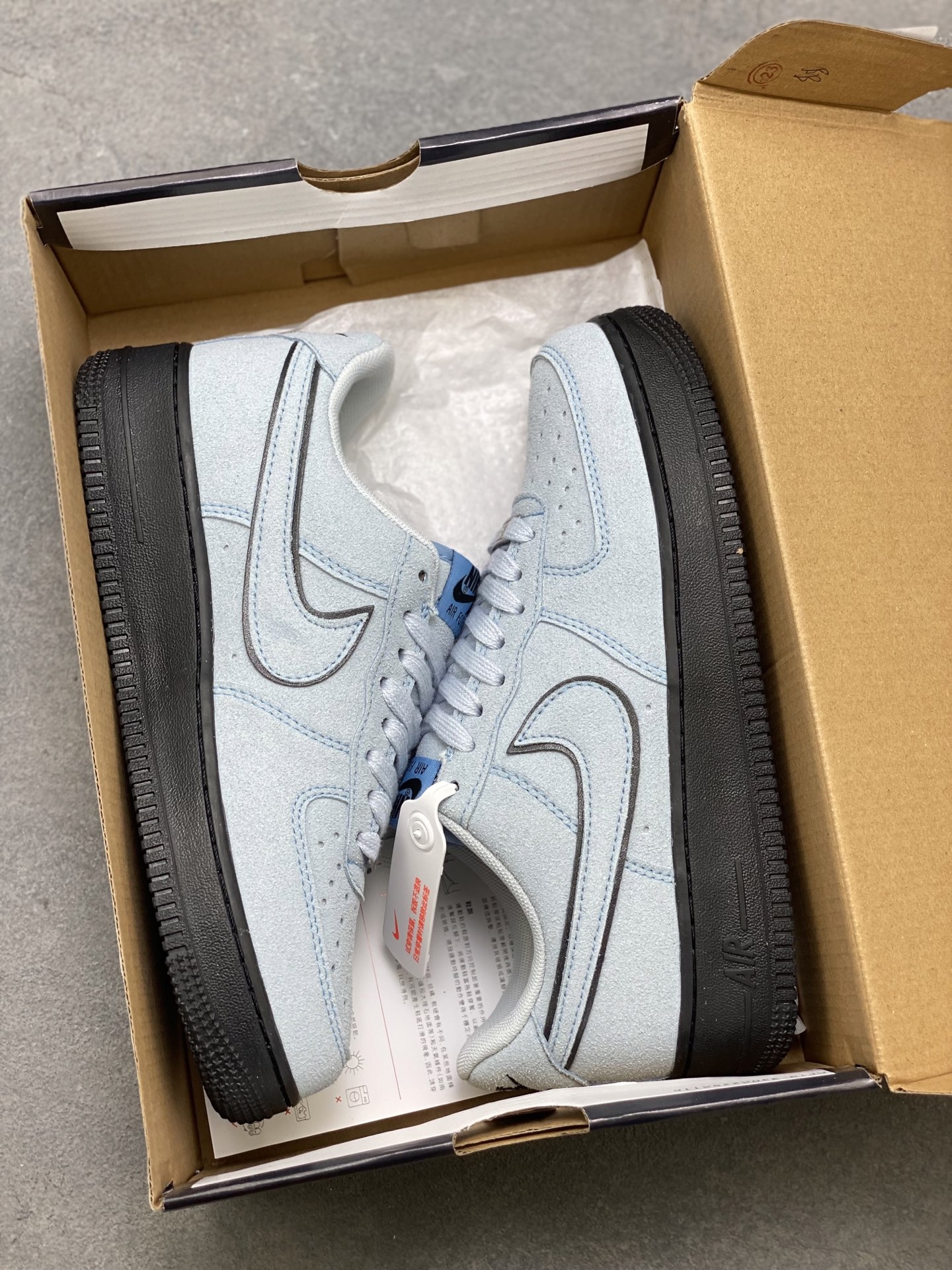 Nike Air Force 1 '07 Low Light Blue Suede and Black Sole Casual Shoes 10 i1753199999559 4247 0 8