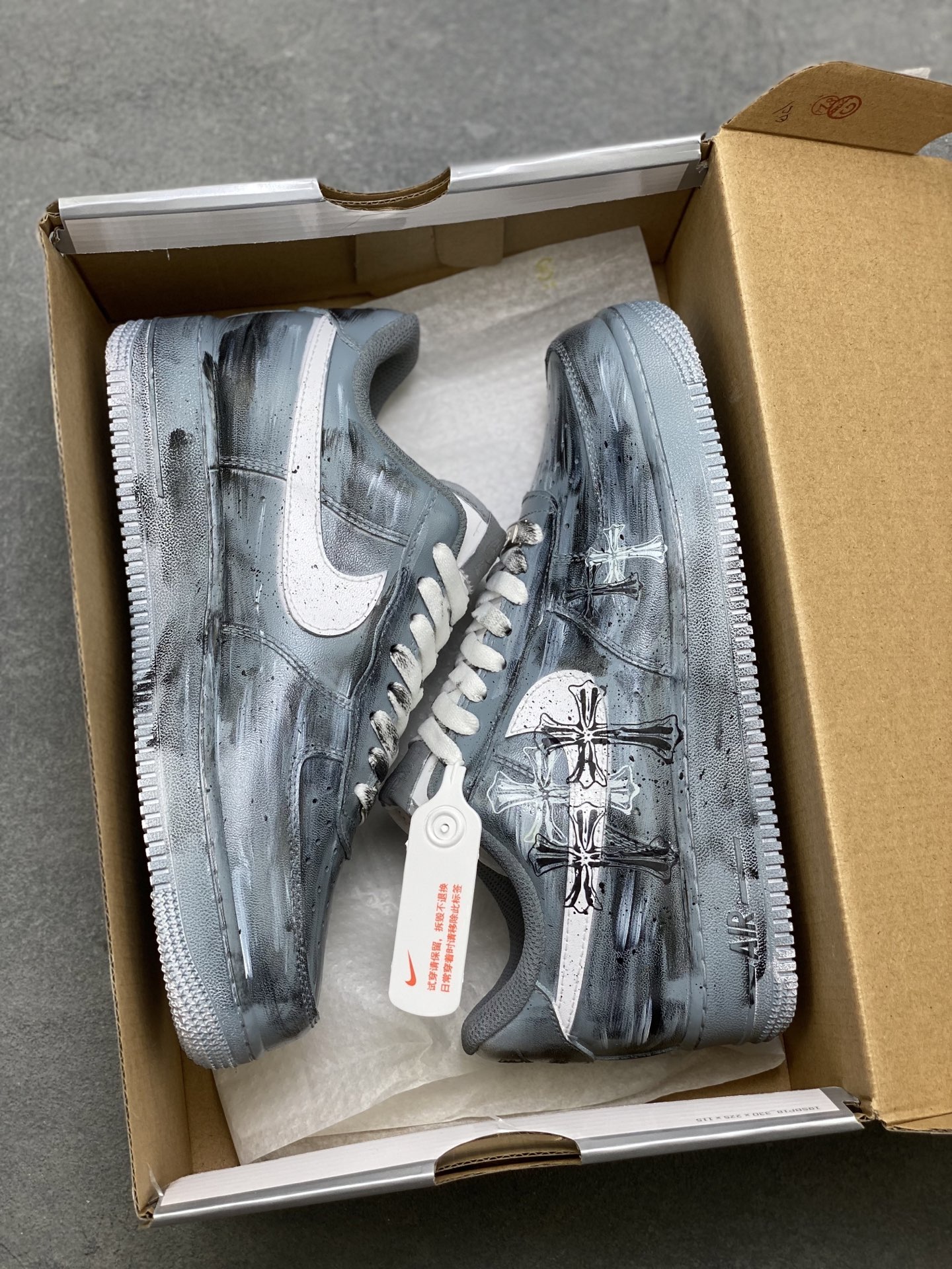 Nike Air Force 1 '07 Low Gray Custom Casual Sneakers, Limited Edition 9 i1753200058468 6840 0 8