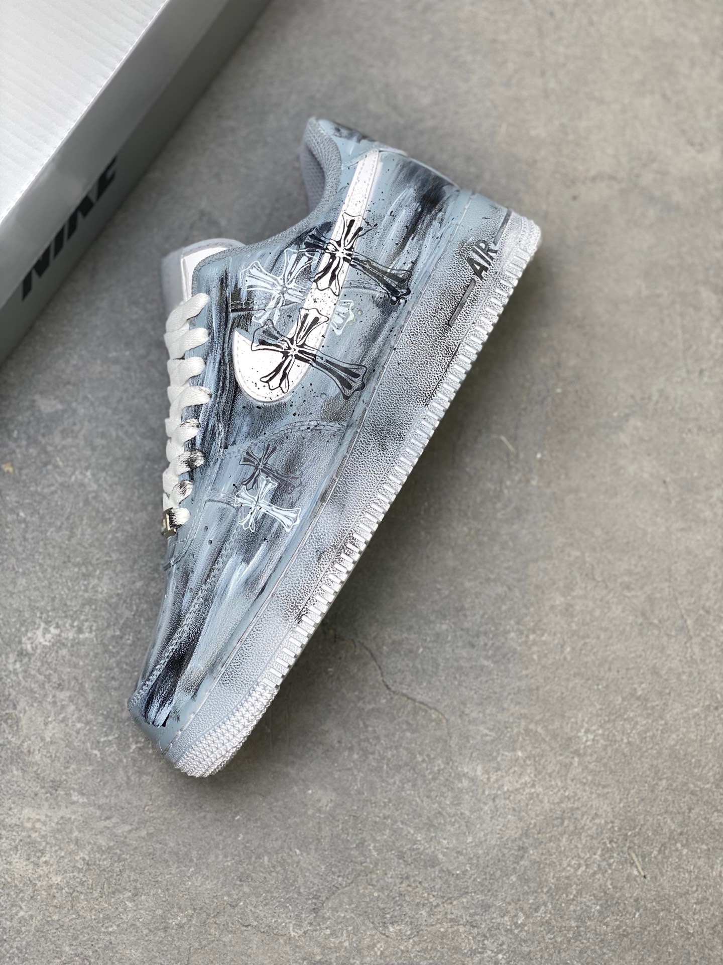 Nike Air Force 1 '07 Low Gray Custom Casual Sneakers, Limited Edition 7 i1753200087230 8825
