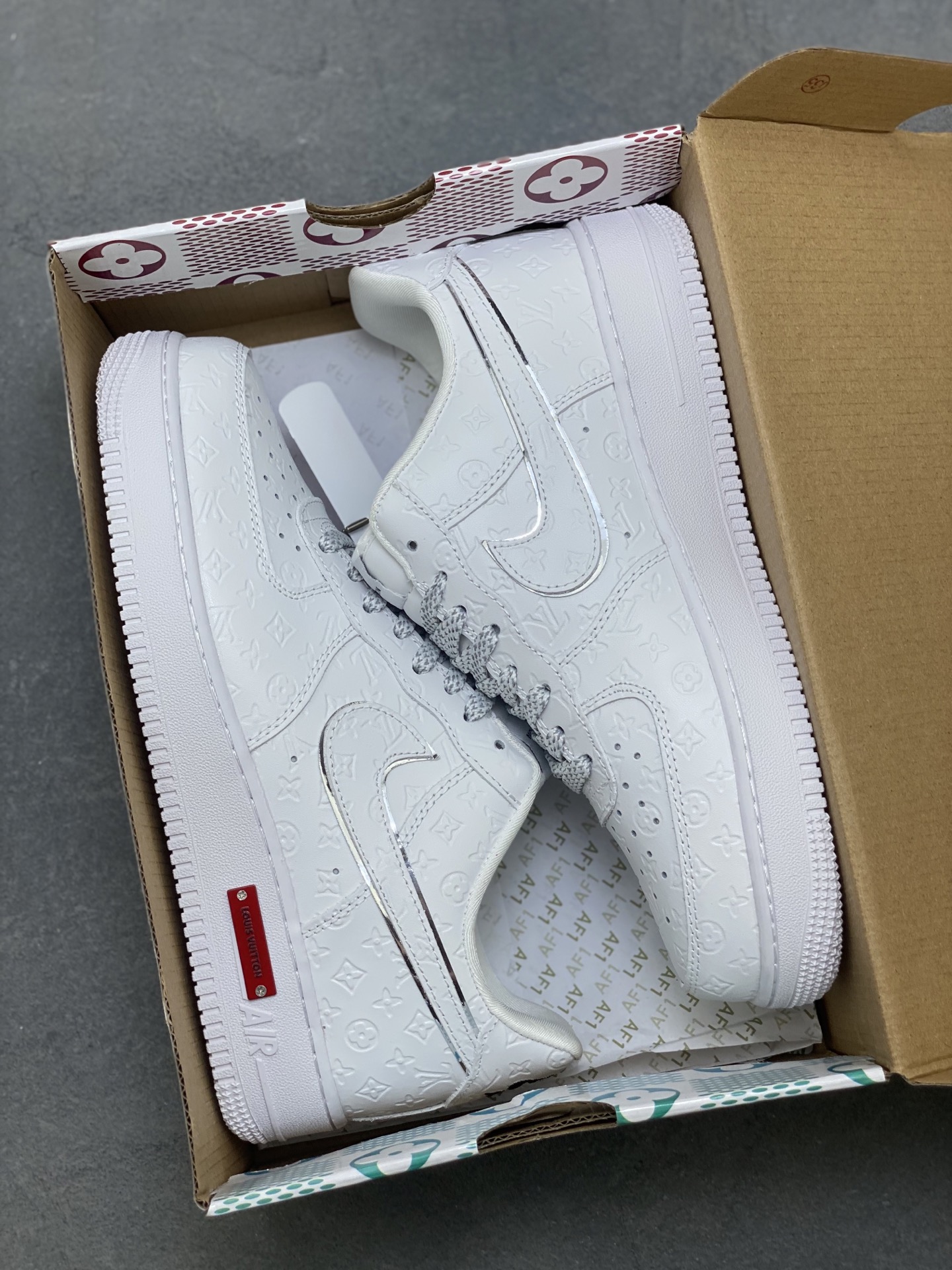 Nike Air Force 1 '07 Low White Leather Sneakers with Monogram - Limited Edition 10 i1757174437417 2319 0 8