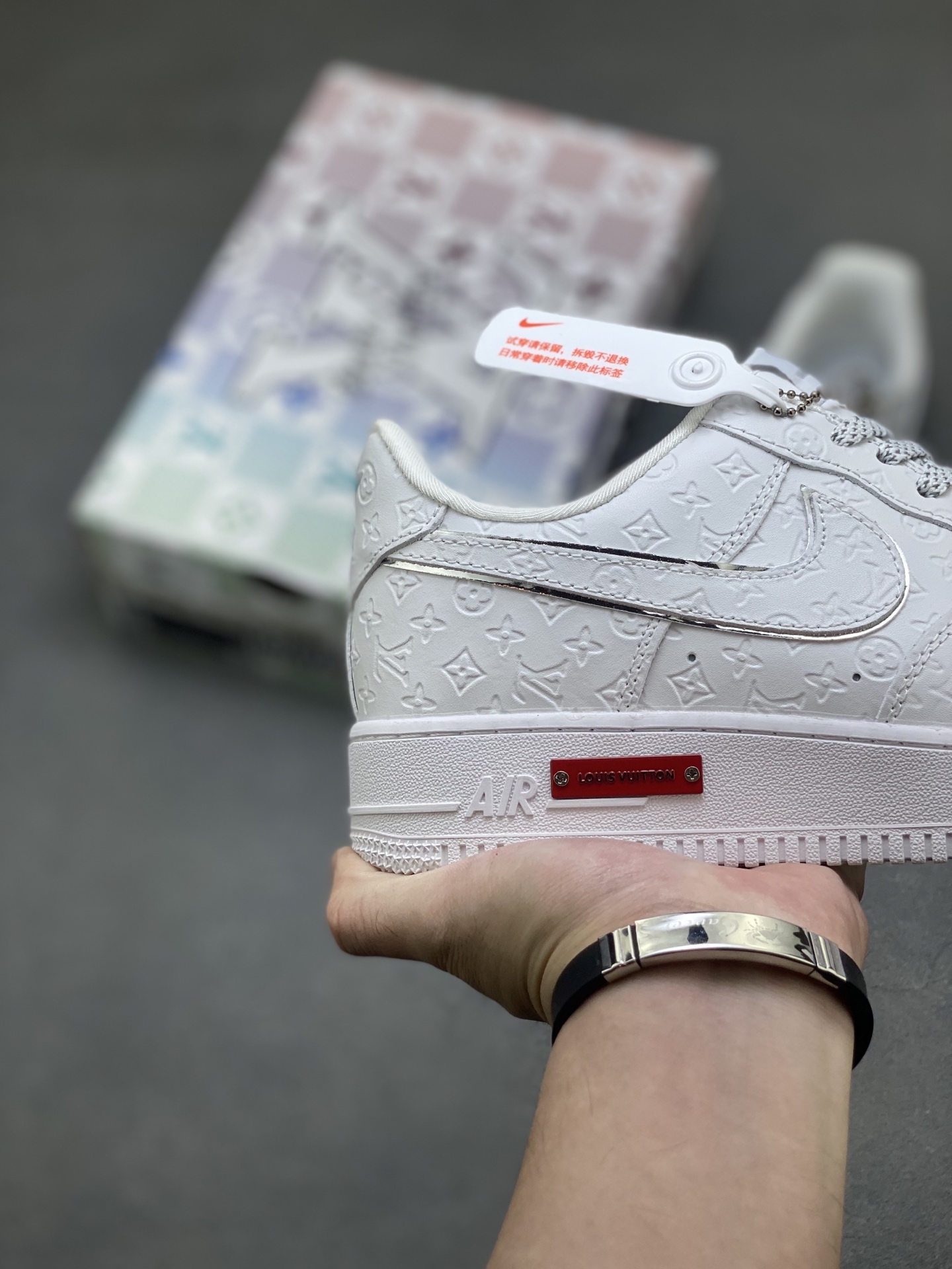 Nike Air Force 1 '07 Low White Leather Sneakers with Monogram - Limited Edition 6 i1757174437598 8132 0 4