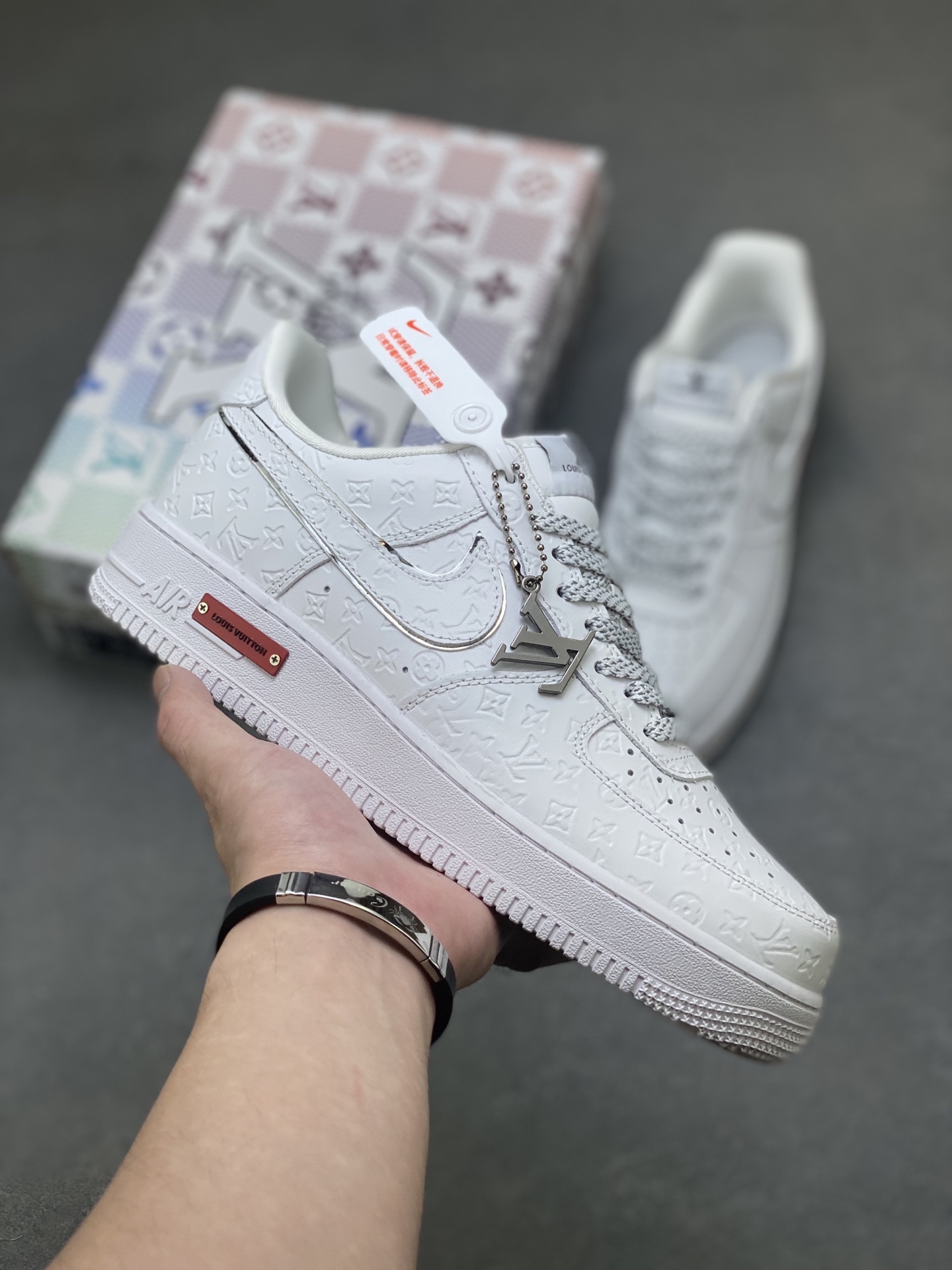 Nike Air Force 1 '07 Low White Leather Sneakers with Monogram - Limited Edition 2 i1757174437606 7487 0 0