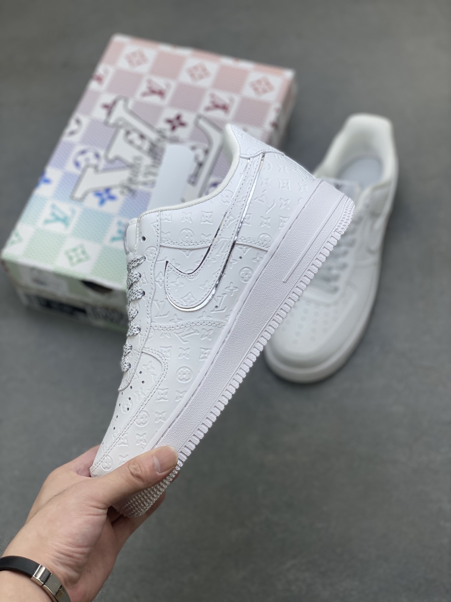 Nike Air Force 1 '07 Low White Leather Sneakers with Monogram - Limited Edition 4 i1757174437628 183 0 2