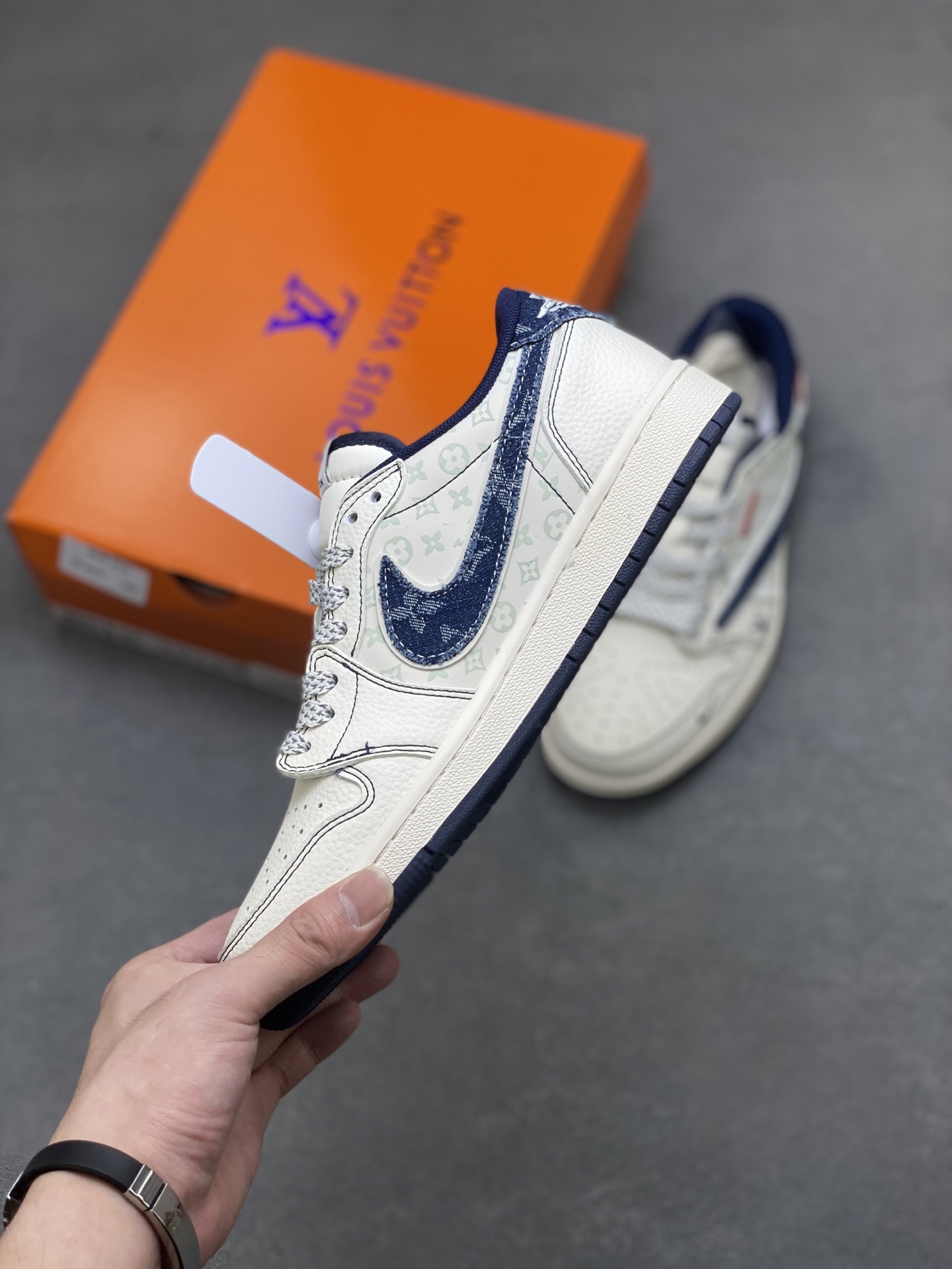 Louis Vuitton x Nike Air Force 1 Low By Virgil Abloh White Denim Sneaker 4 i1757262037971 8180 0 2