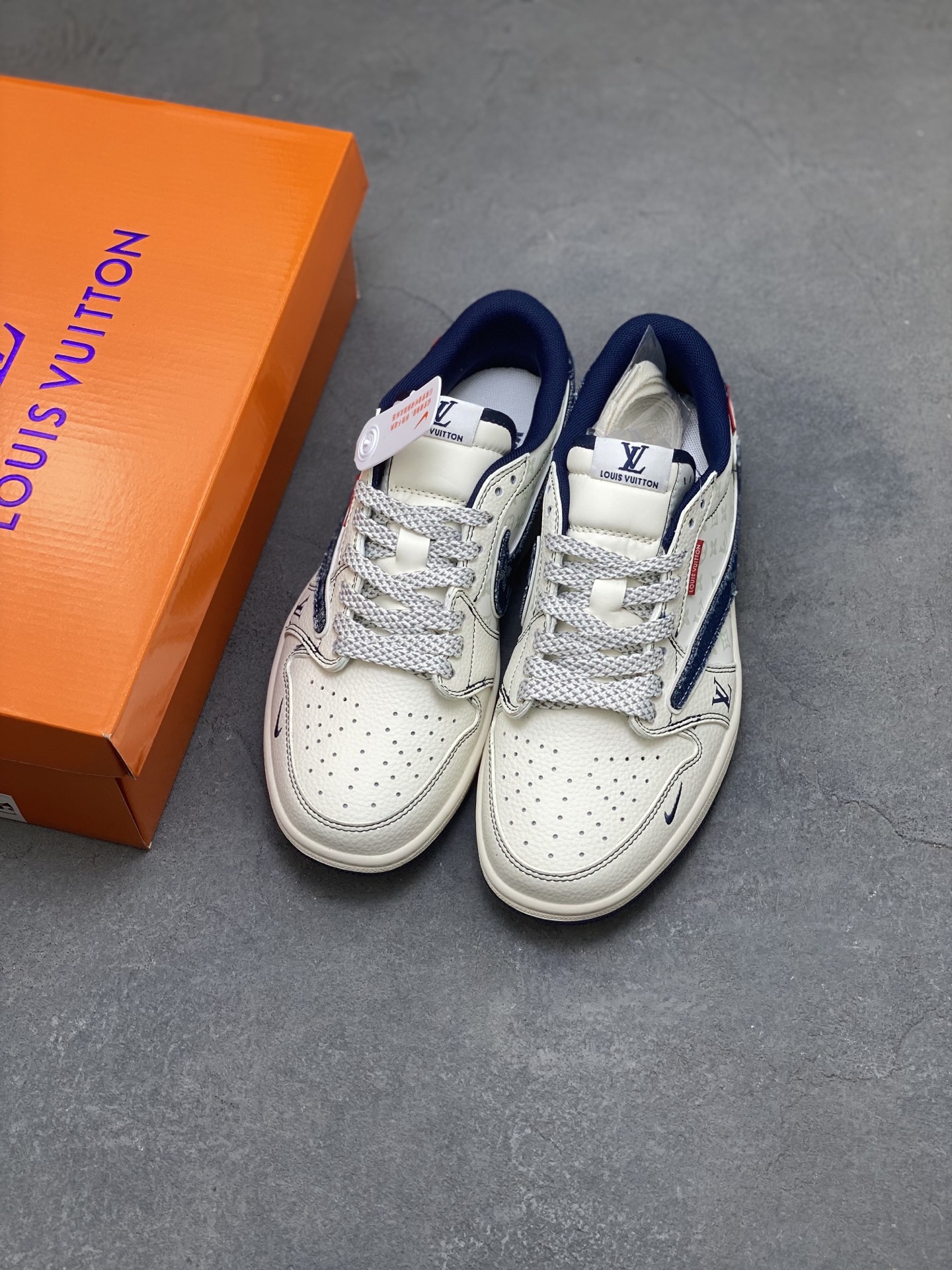 Louis Vuitton x Nike Air Force 1 Low By Virgil Abloh White Denim Sneaker 9 i1757262038023 7118 0 7