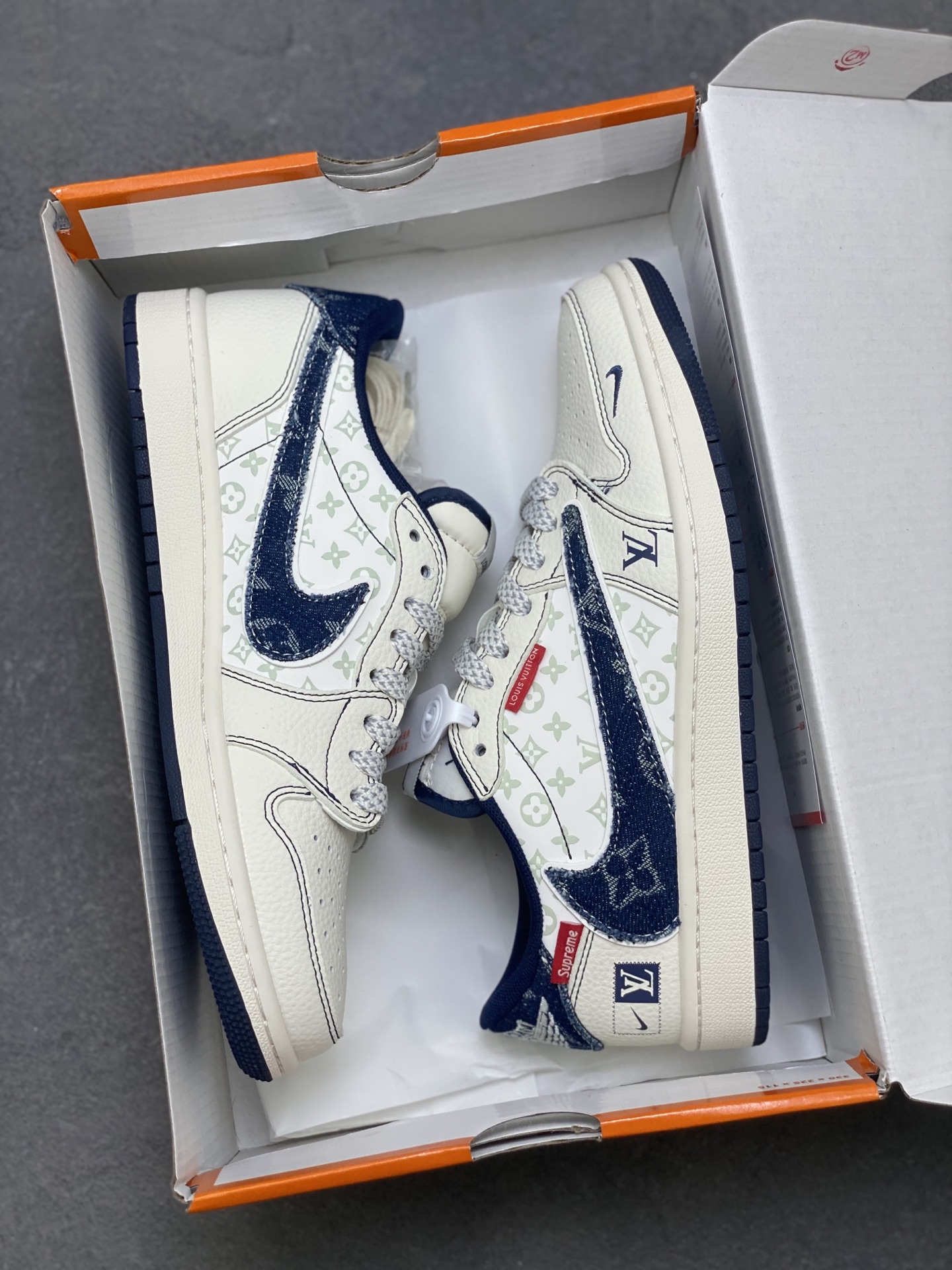 Louis Vuitton x Nike Air Force 1 Low By Virgil Abloh White Denim Sneaker 10 i1757262040866 8649 0 8
