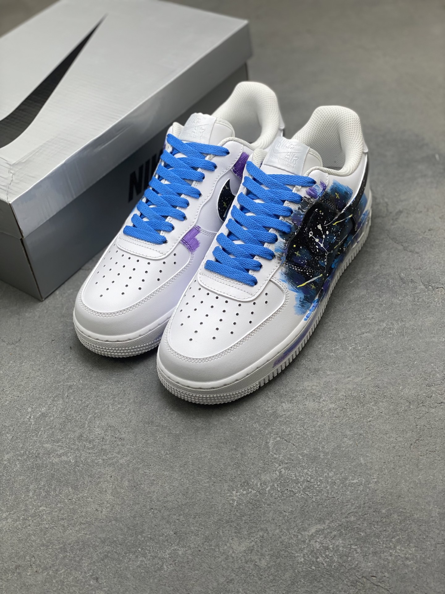 Nike Air Force 1 '07 Low White Blue Galaxy Custom Sneakers | Size 36-45 9 i1757606763154 2208 0 7