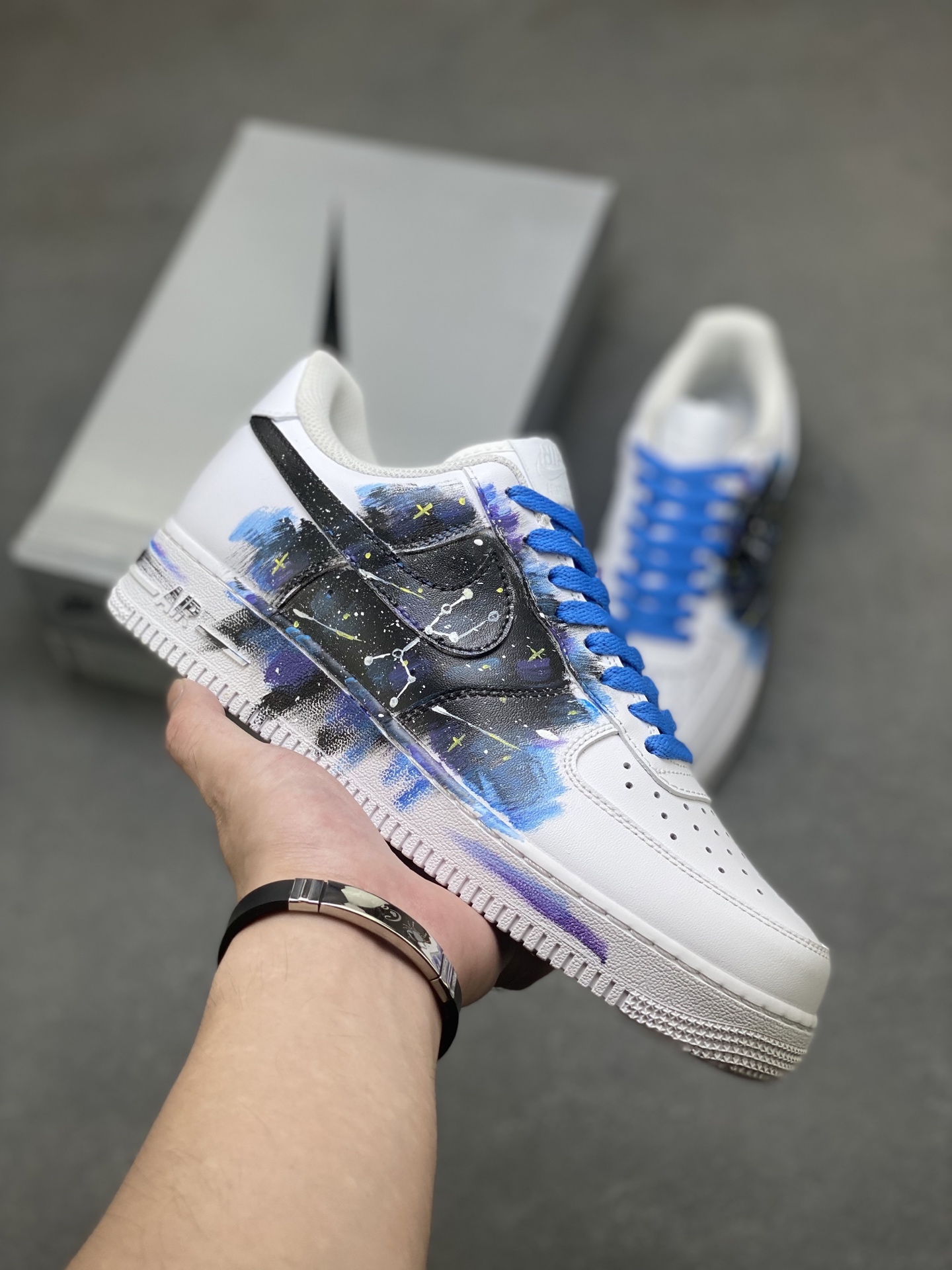 Nike Air Force 1 '07 Low White Blue Galaxy Custom Sneakers | Size 36-45 2 i1757606766132 5080 0 0