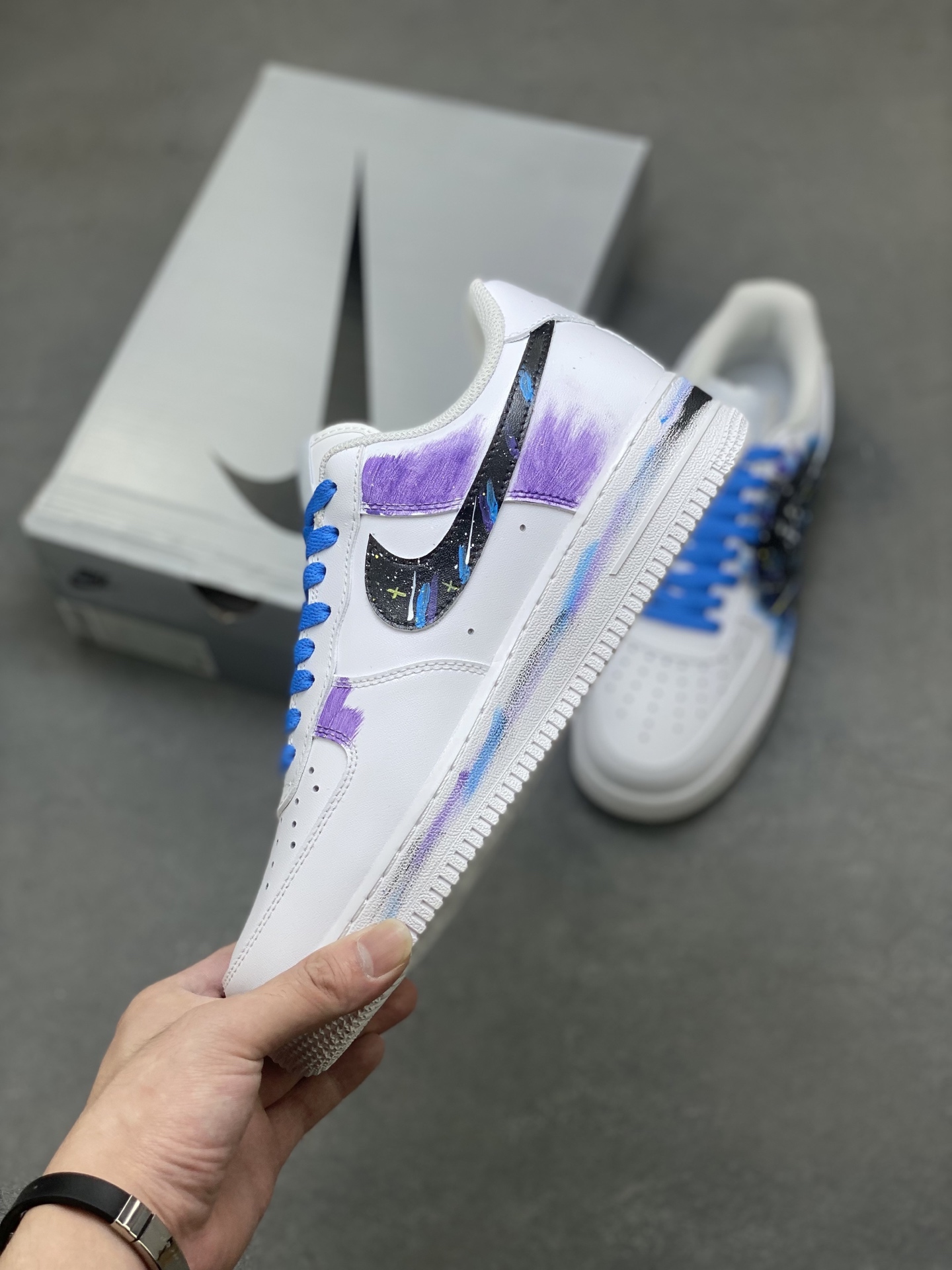 Nike Air Force 1 '07 Low White Blue Galaxy Custom Sneakers | Size 36-45 4 i1757606766201 4136 0 2