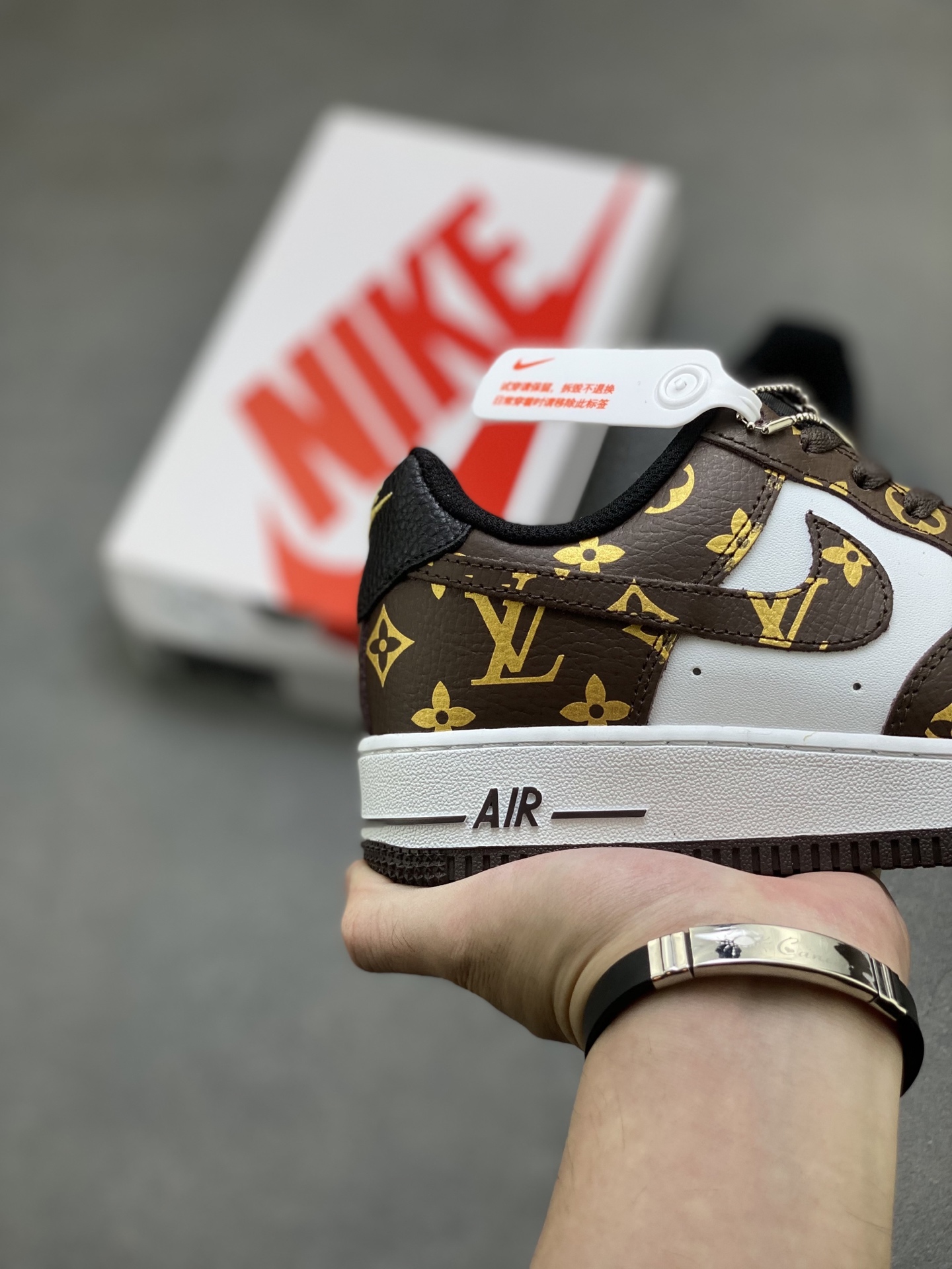 Nike Air Force 1 '07 Low Brown and Gold Monogram Sneakers - Limited Edition 6 i1758643393760 2385 0 4