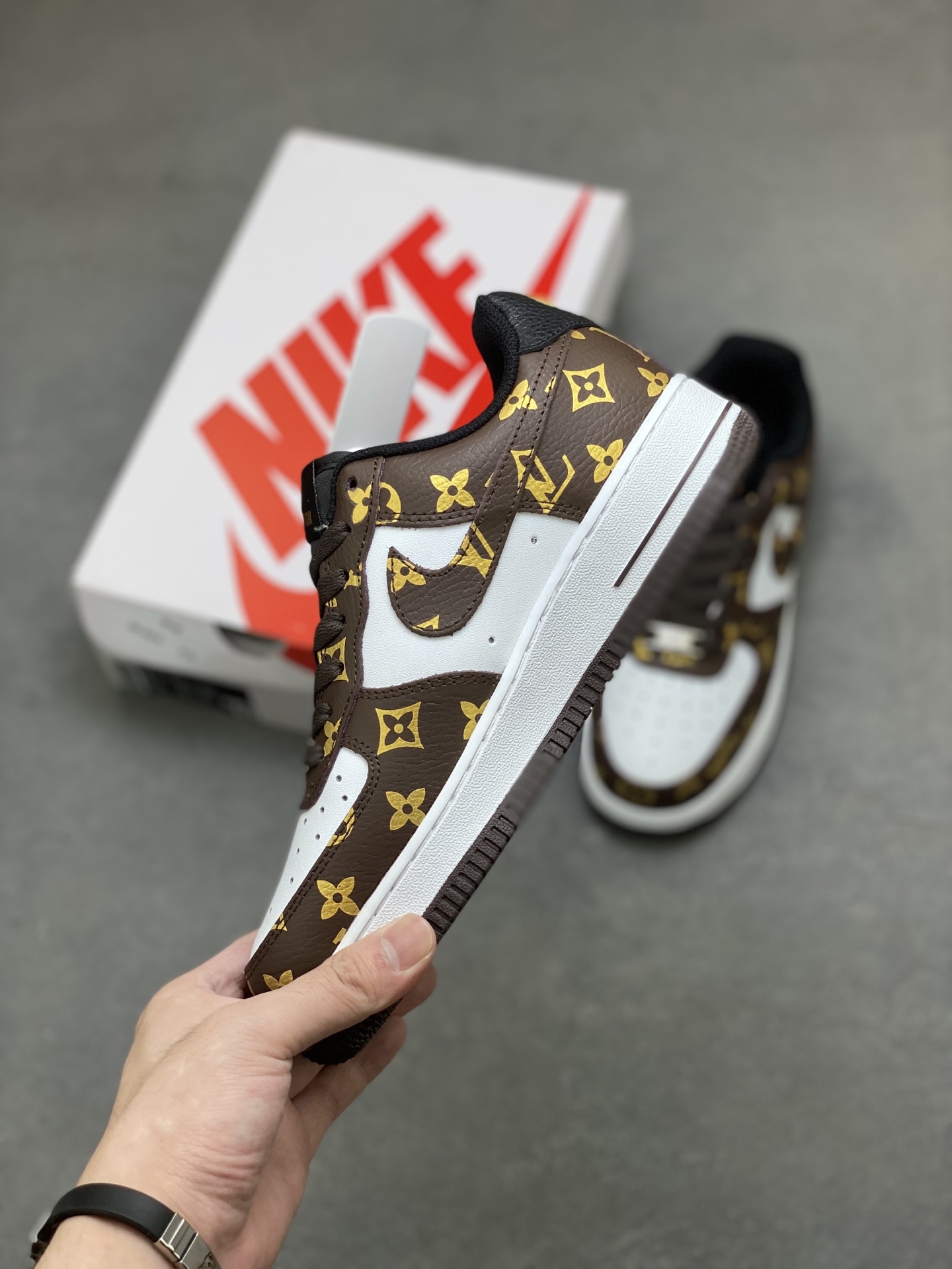 Nike Air Force 1 '07 Low Brown and Gold Monogram Sneakers - Limited Edition 4 i1758643393866 1917 0 2