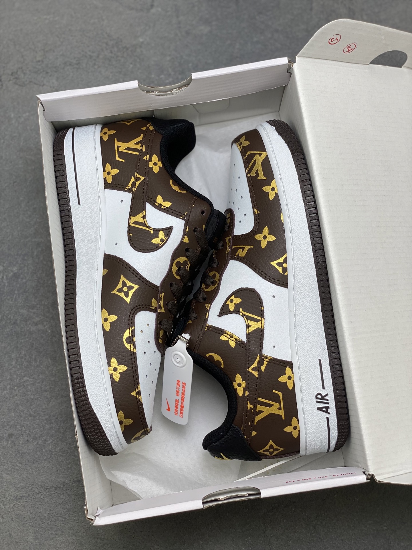 Nike Air Force 1 '07 Low Brown and Gold Monogram Sneakers - Limited Edition 10 i1758643396017 2600 0 8