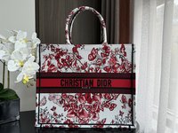 Dior Book Tote Handbags Tote Bags Black Gold Embroidery