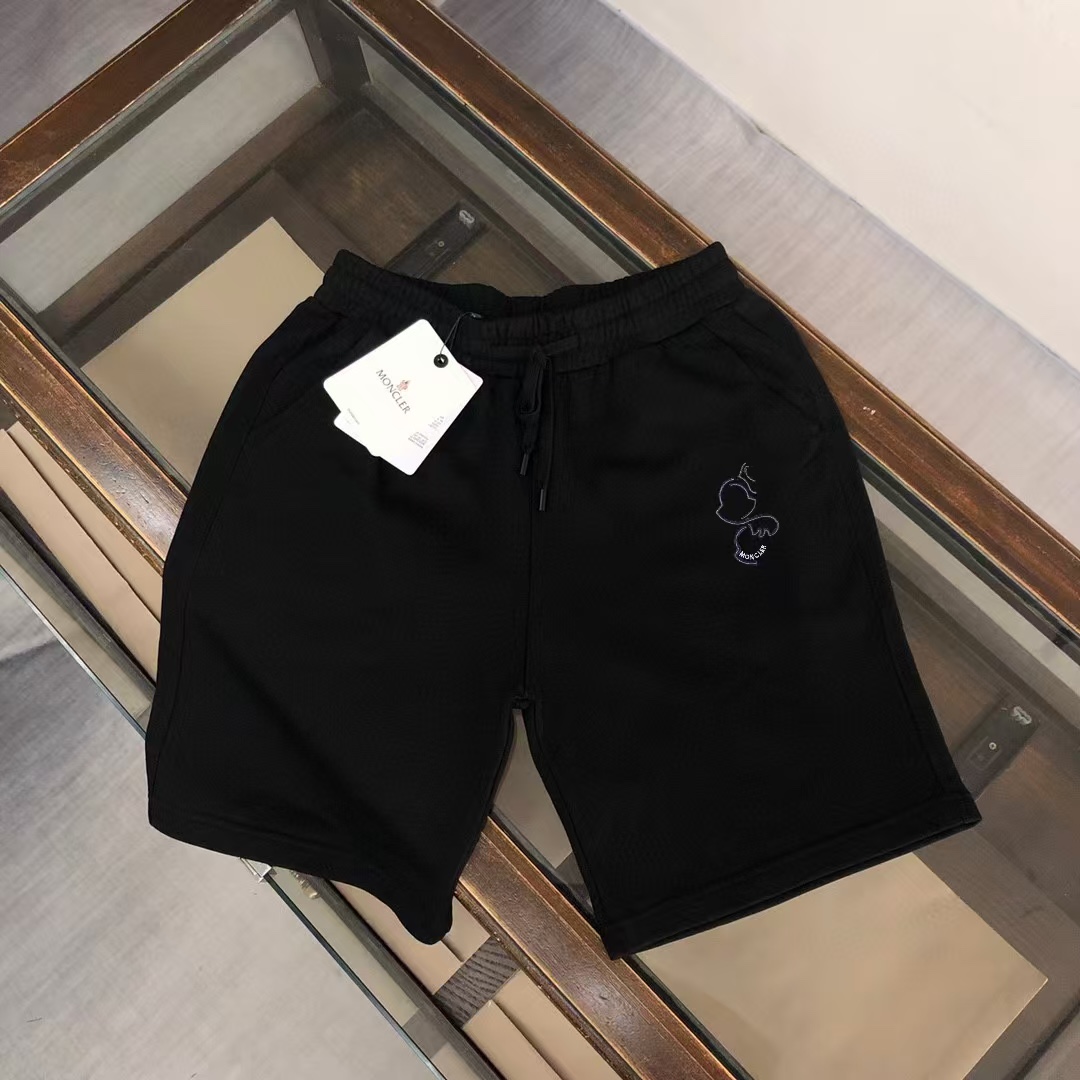 “Brand Logo Embroidery Recreational Shorts in Black, Sizes S-XL, Unisex Fashion”