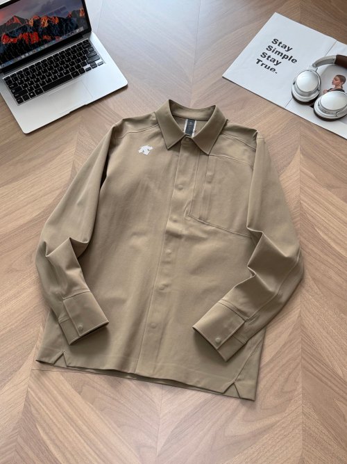 Descente Men's Outdoor Long Sleeve Shirt - Water-Resistant & Breathable 1 Descente Men's Outdoor Long Sleeve Shirt - Water-Resistant & Breathable