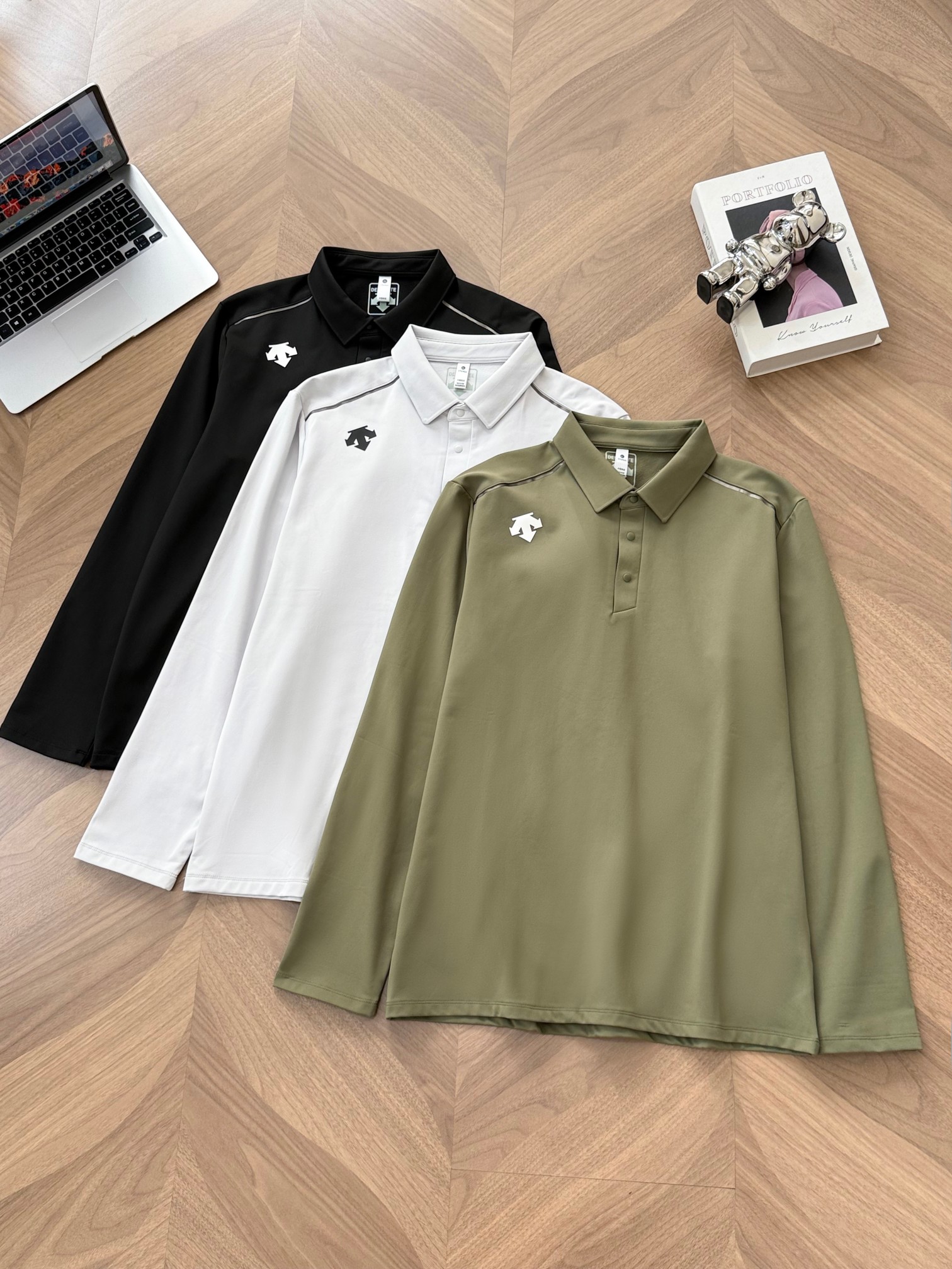 Descente Men's Long Sleeve Polo Shirt Quick-Dry Athletic Golf Shirts 2 a1756818146248 1501