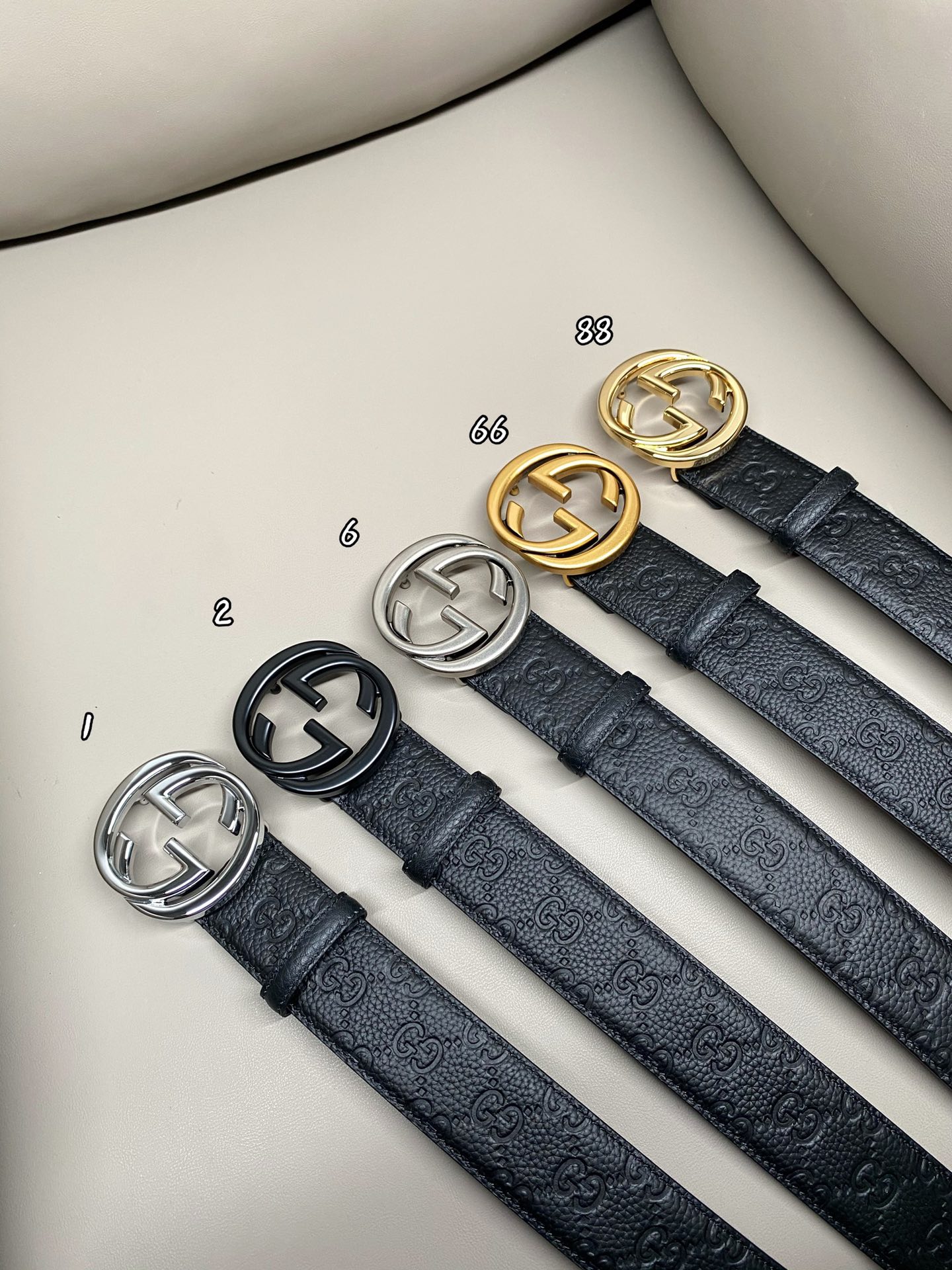 GUCCI 4.0进口小牛皮颗粒压花 双G热压大花 经典款 荔枝压花奢华大气时尚百搭品牌