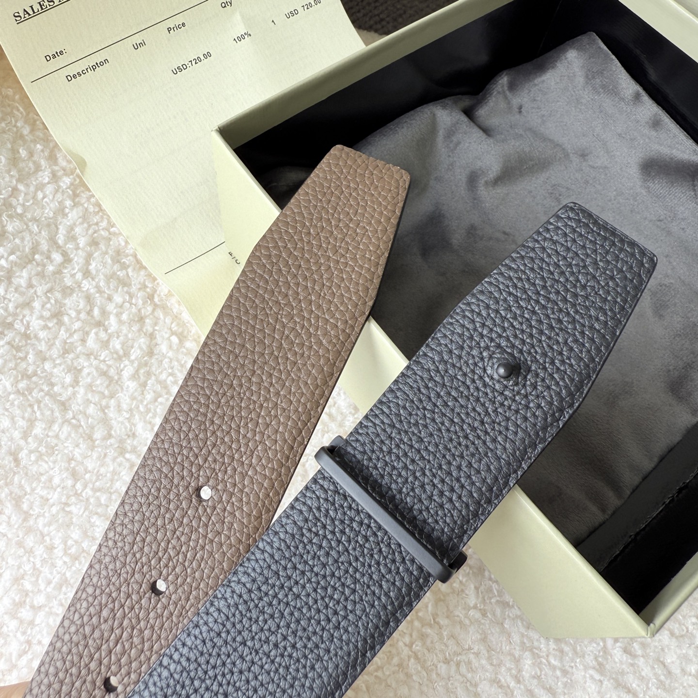 Tom Ford Reversible Leather Belt with Signature 'T' Buckle, 4.0cm 8 i1750495824647 7165 0 6