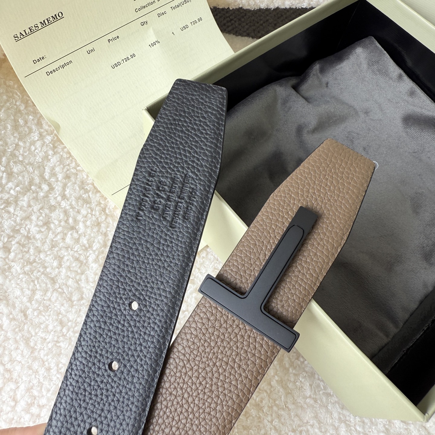 Tom Ford Reversible Leather Belt with Signature 'T' Buckle, 4.0cm 6 i1750495824675 5403 0 4
