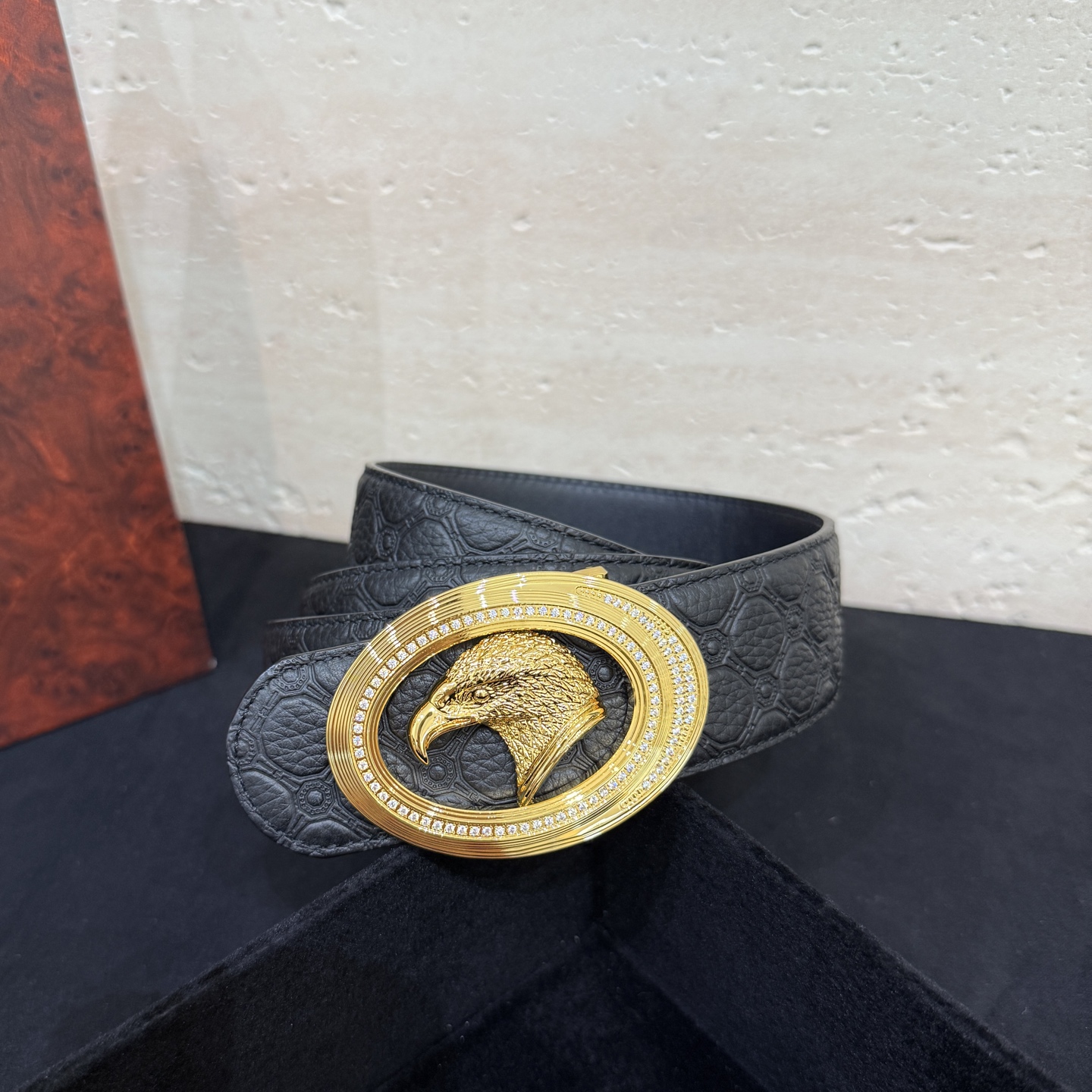 🅿️300 Stefano Ricci /🆕新款原單品質/精品經典鹰头鋼扣 底桥雕刻logo🐭原版压纹牛皮進口底皮-寬度38毫米