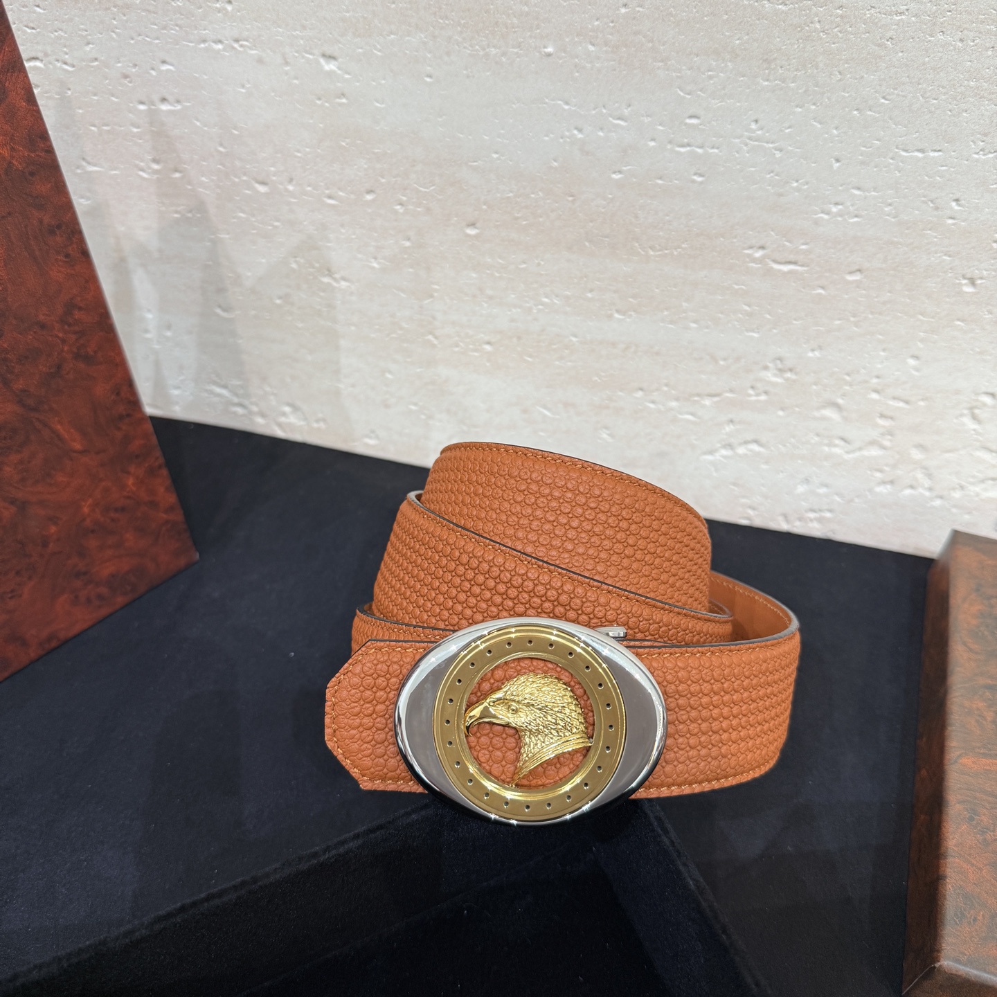 🅿️249 Stefano Ricci /🆕新款原單品質/精品經典鹰头鋼扣 底桥雕刻logo🐭原版压纹牛皮進口底皮-寬度38毫米