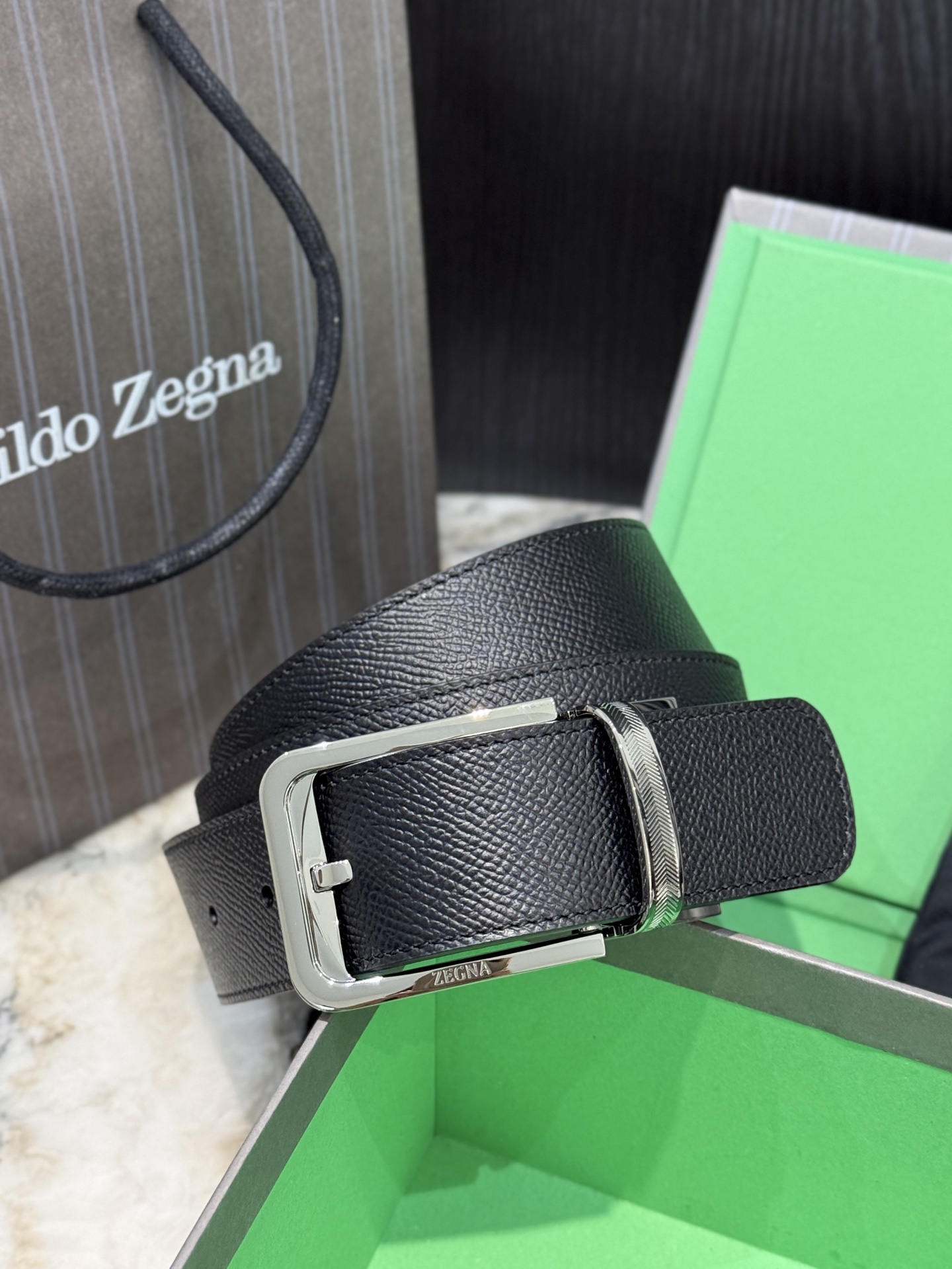 🇮🇹🇮🇹🇮🇹Zegna 杰尼亚·Italy专柜在售正品·走线油边细致搭配原版Gancio五金·3.5cm