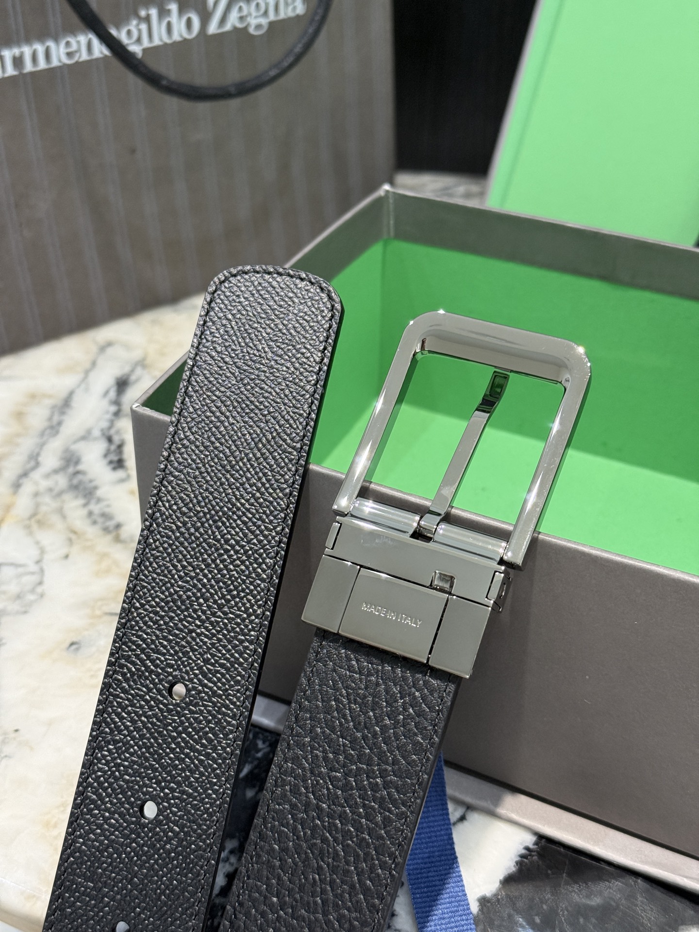 🇮🇹🇮🇹🇮🇹Zegna 杰尼亚·Italy专柜在售正品·走线油边细致搭配原版Gancio五金·3.5cm