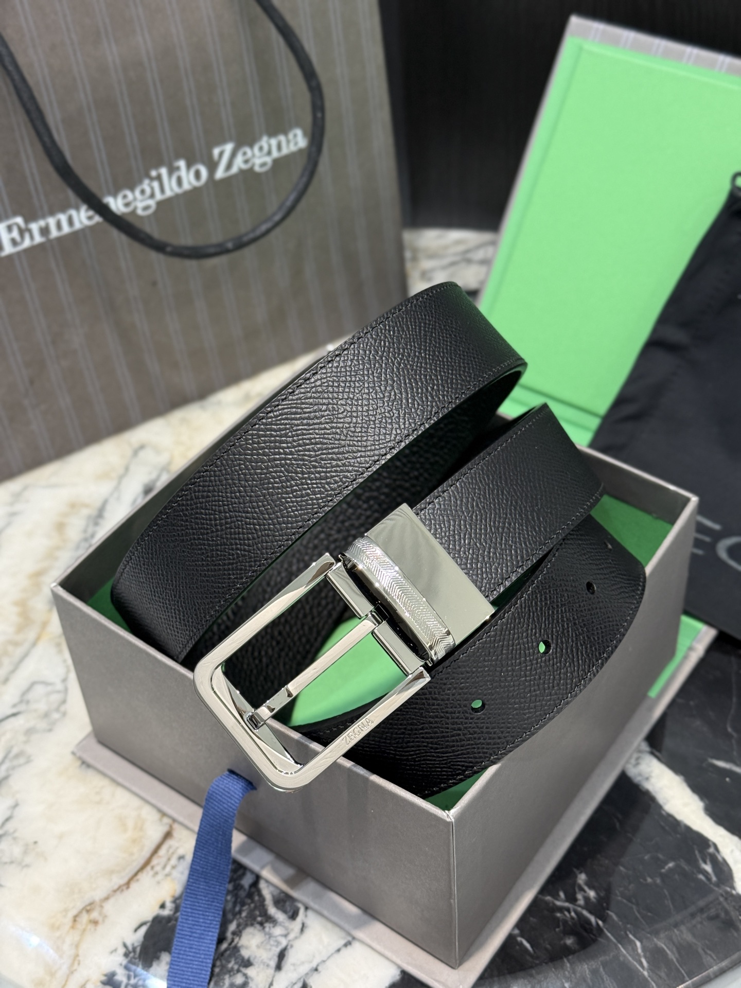 🇮🇹🇮🇹🇮🇹Zegna 杰尼亚·Italy专柜在售正品·走线油边细致搭配原版Gancio五金·3.5cm