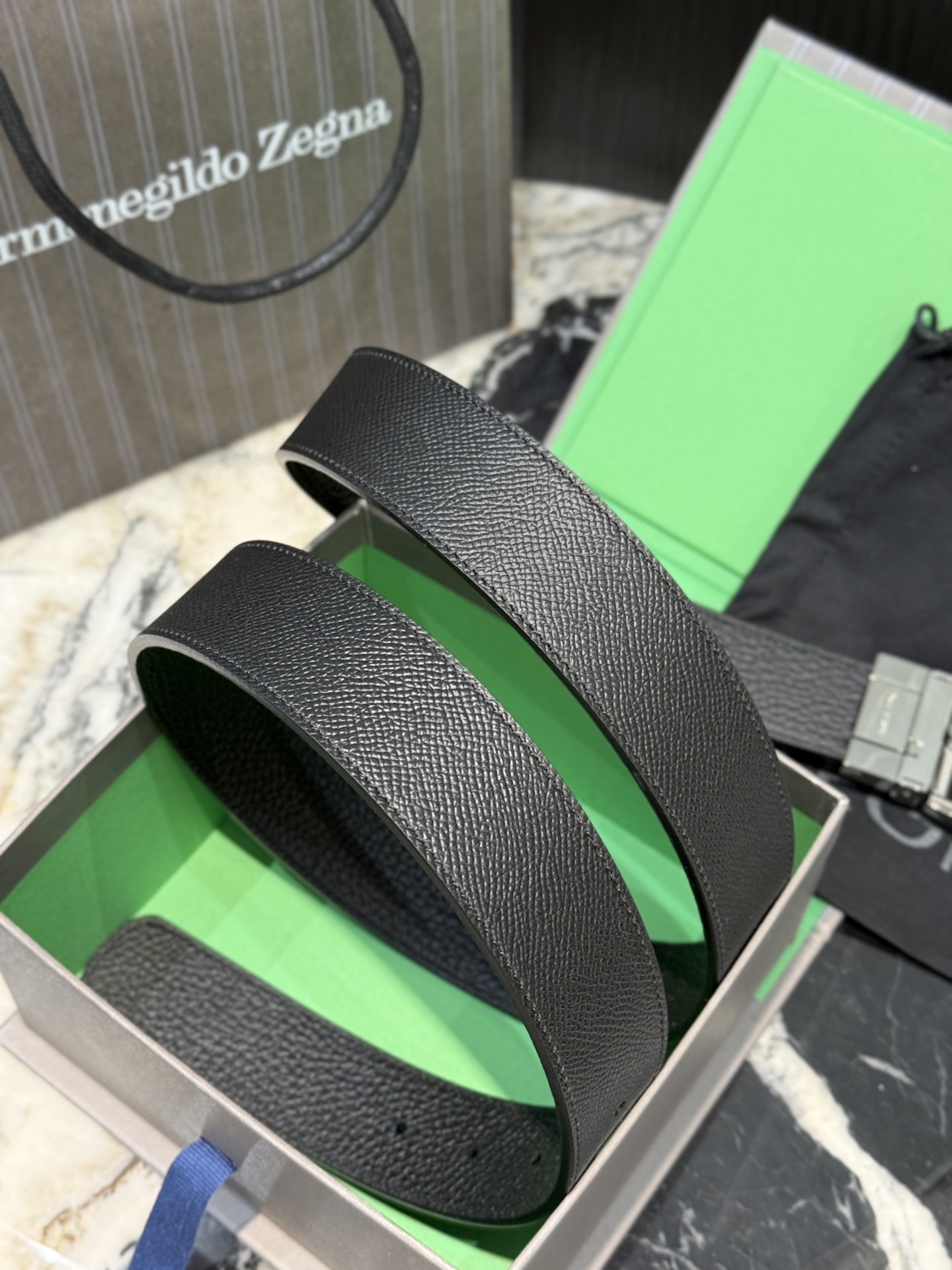🇮🇹🇮🇹🇮🇹Zegna 杰尼亚·Italy专柜在售正品·走线油边细致搭配原版Gancio五金·3.5cm