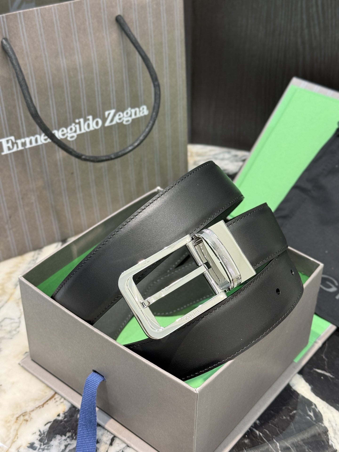 🇮🇹🇮🇹🇮🇹Zegna 杰尼亚·Italy专柜在售正品·走线油边细致搭配原版Gancio五金·3.5cm