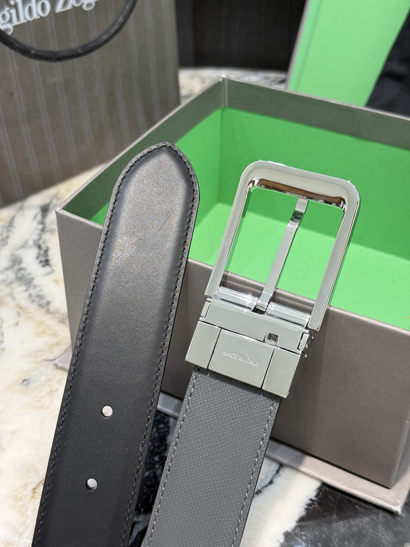 🇮🇹🇮🇹🇮🇹Zegna 杰尼亚·Italy专柜在售正品·走线油边细致搭配原版Gancio五金·3.5cm