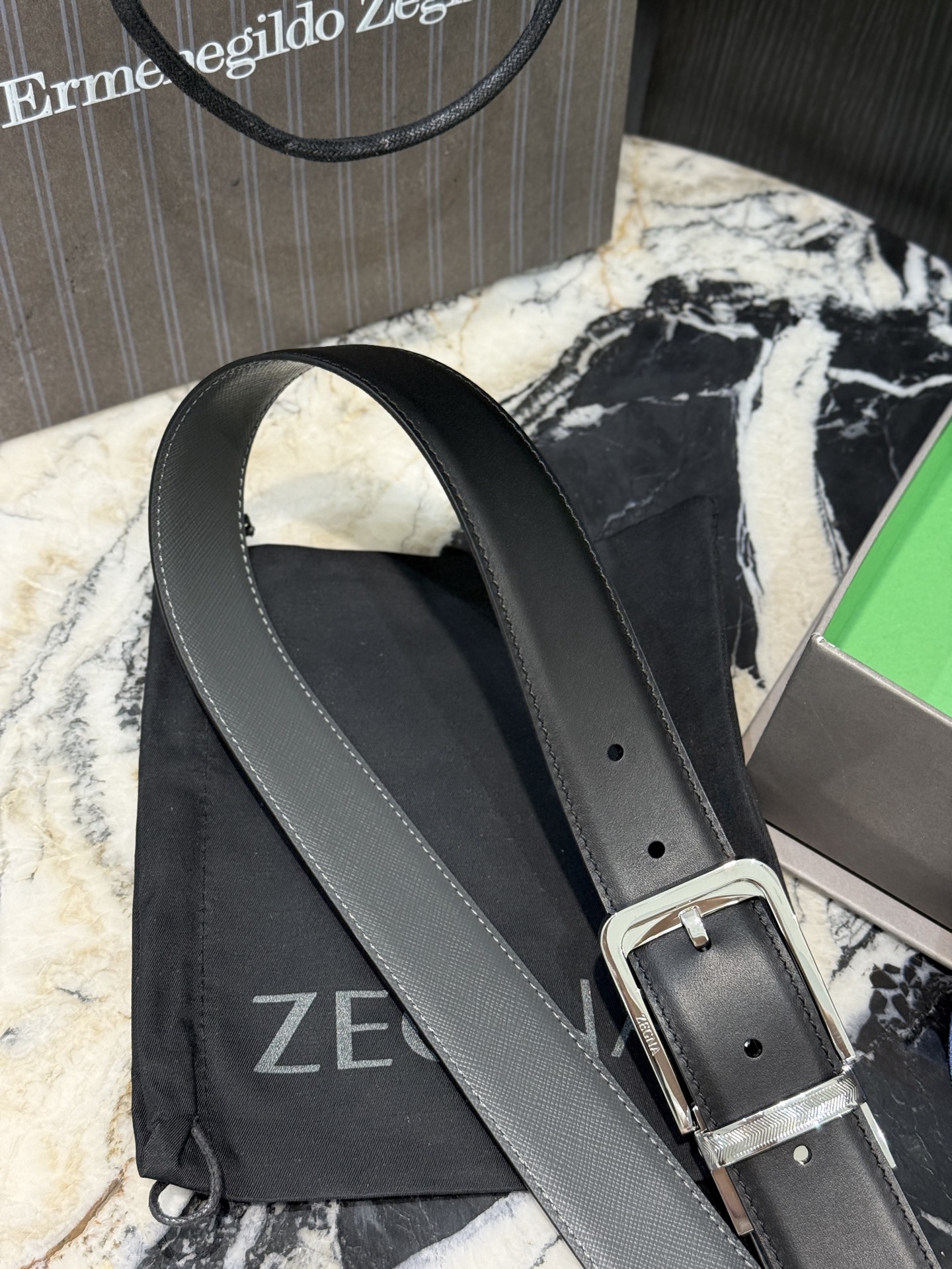 🇮🇹🇮🇹🇮🇹Zegna 杰尼亚·Italy专柜在售正品·走线油边细致搭配原版Gancio五金·3.5cm