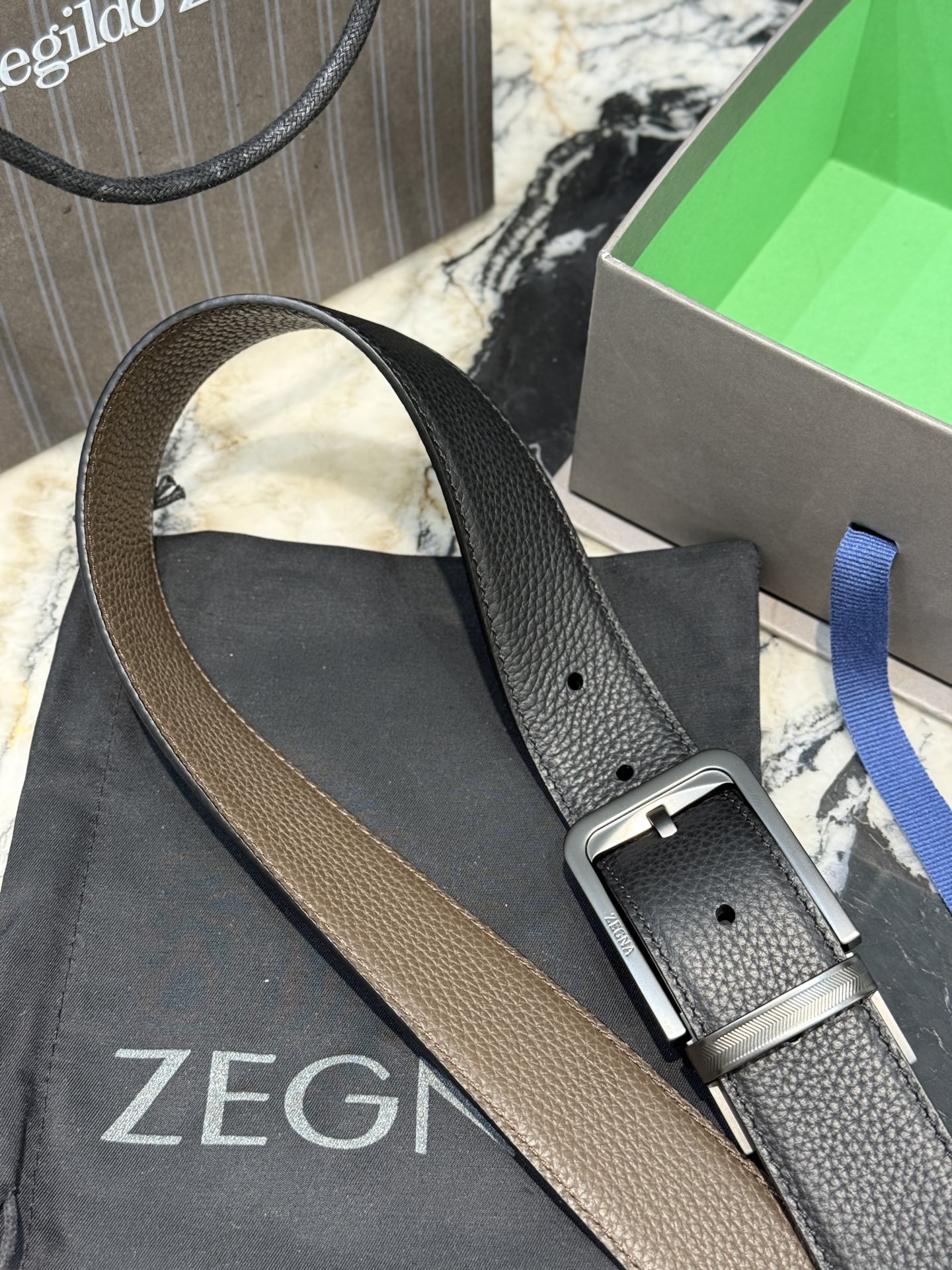 🇮🇹🇮🇹🇮🇹Zegna 杰尼亚·Italy专柜在售正品·走线油边细致搭配原版Gancio五金·3.5cm