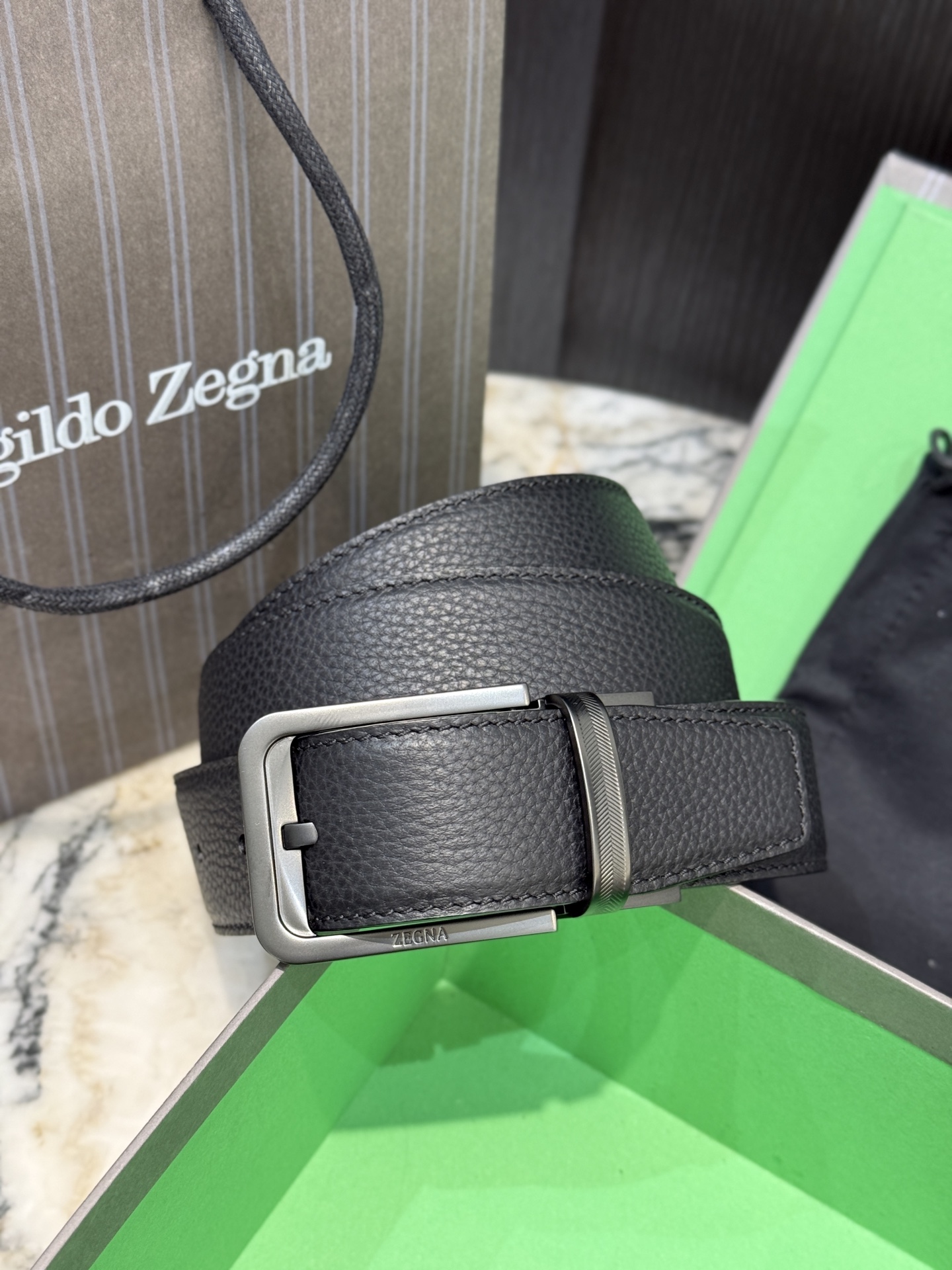 🇮🇹🇮🇹🇮🇹Zegna 杰尼亚·Italy专柜在售正品·走线油边细致搭配原版Gancio五金·3.5cm