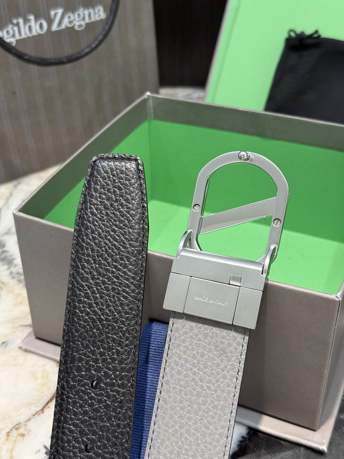 🇮🇹🇮🇹🇮🇹Zegna 杰尼亚·Italy专柜在售正品·走线油边细致搭配原版Gancio五金·3.5cm