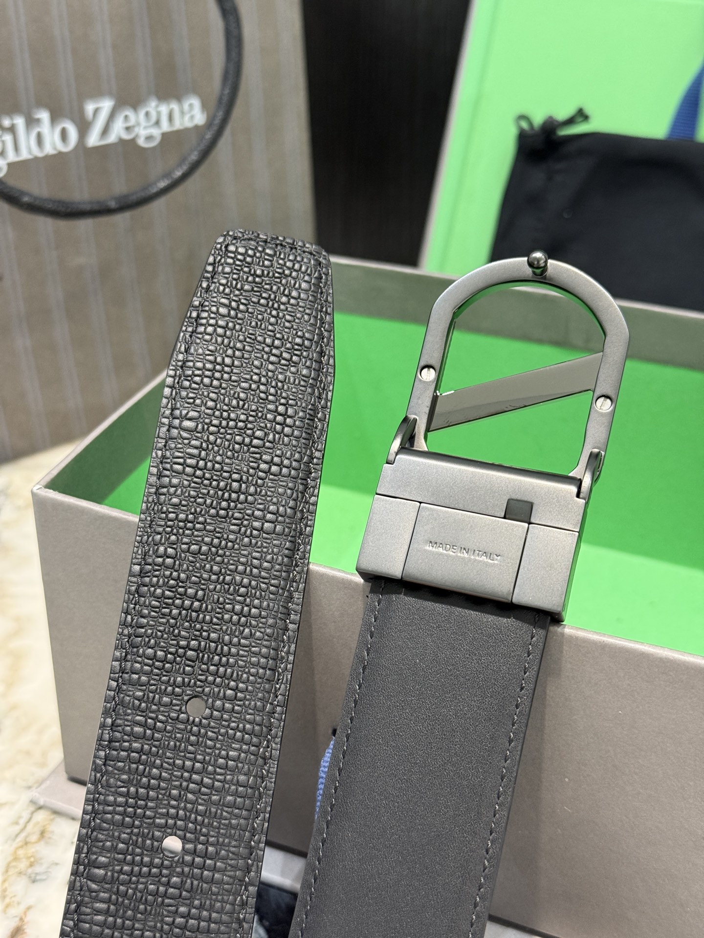 🇮🇹🇮🇹🇮🇹Zegna 杰尼亚·Italy专柜在售正品·走线油边细致搭配原版Gancio五金·3.5cm