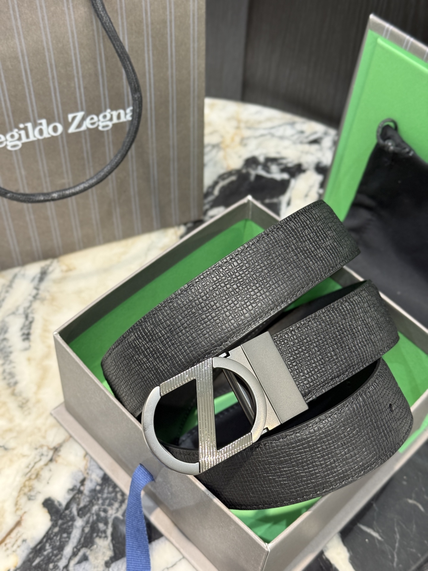 🇮🇹🇮🇹🇮🇹Zegna 杰尼亚·Italy专柜在售正品·走线油边细致搭配原版Gancio五金·3.5cm