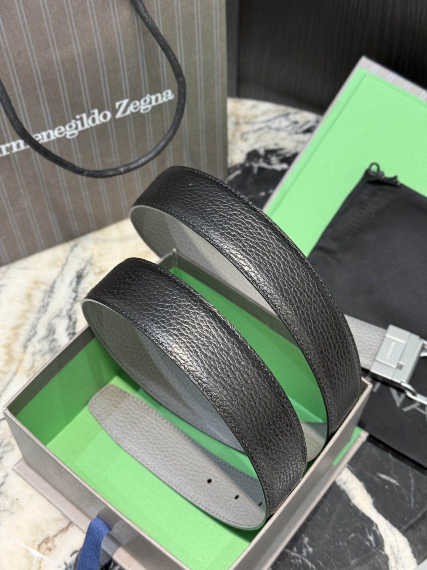 🇮🇹🇮🇹🇮🇹Zegna 杰尼亚·Italy专柜在售正品·走线油边细致搭配原版Gancio五金·3.5cm