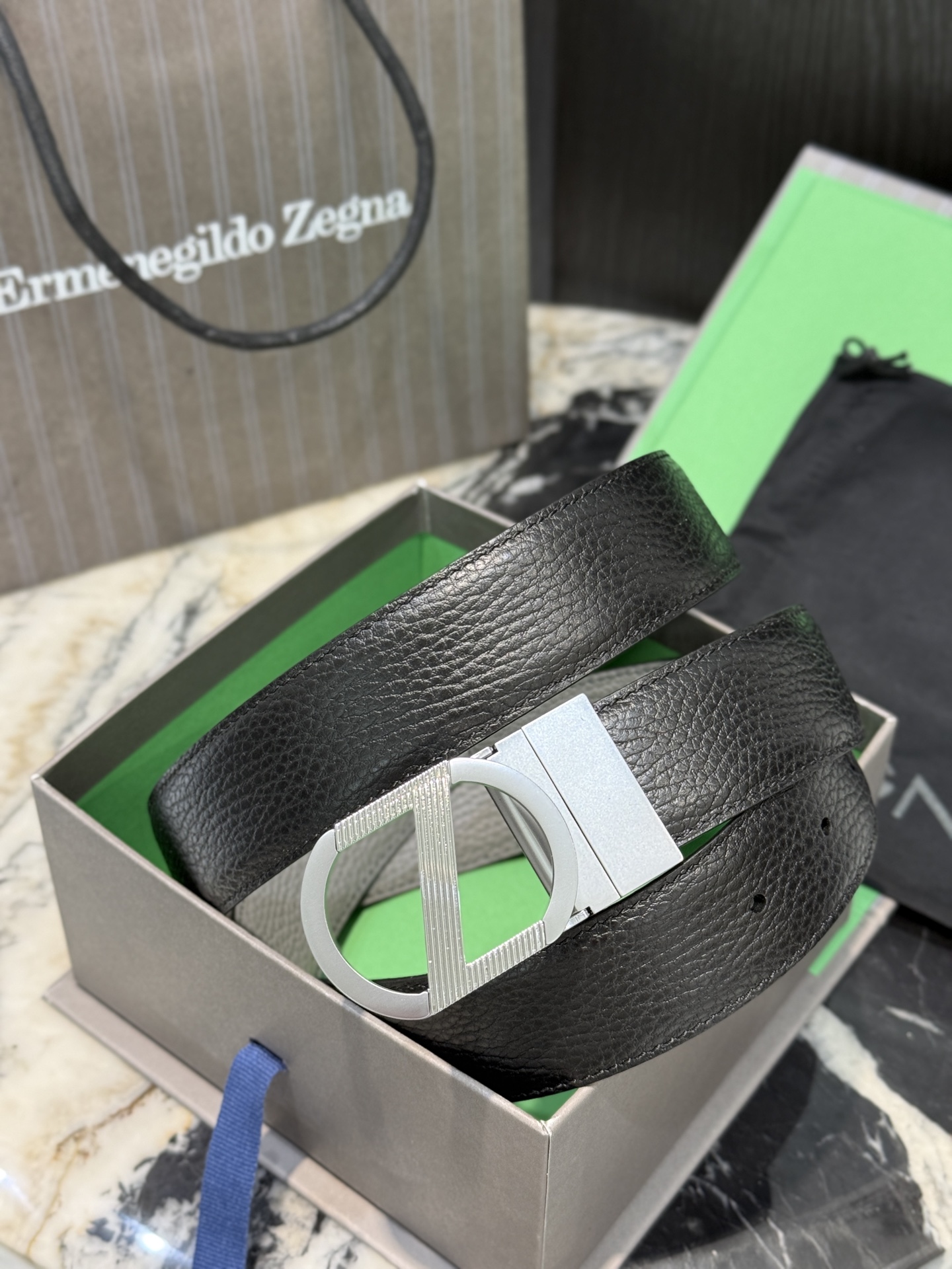 🇮🇹🇮🇹🇮🇹Zegna 杰尼亚·Italy专柜在售正品·走线油边细致搭配原版Gancio五金·3.5cm