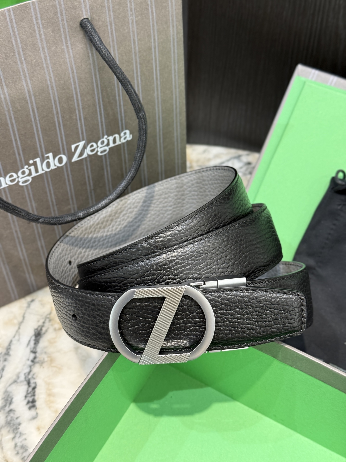 🇮🇹🇮🇹🇮🇹Zegna 杰尼亚·Italy专柜在售正品·走线油边细致搭配原版Gancio五金·3.5cm