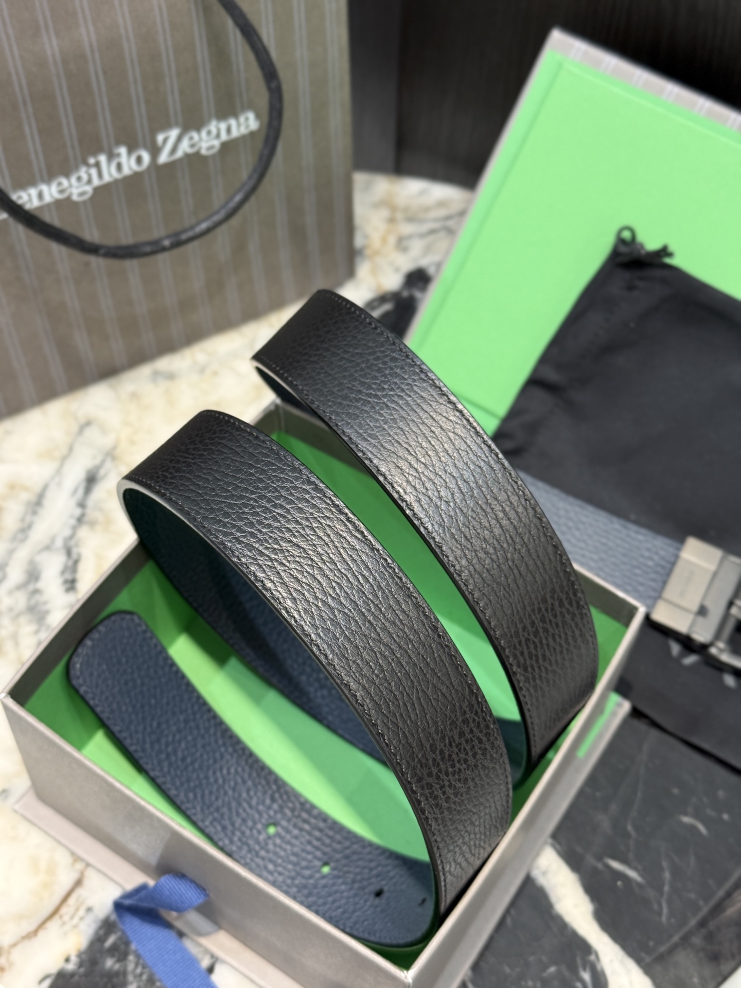 🇮🇹🇮🇹🇮🇹Zegna 杰尼亚·Italy专柜在售正品·走线油边细致搭配原版Gancio五金·3.5cm