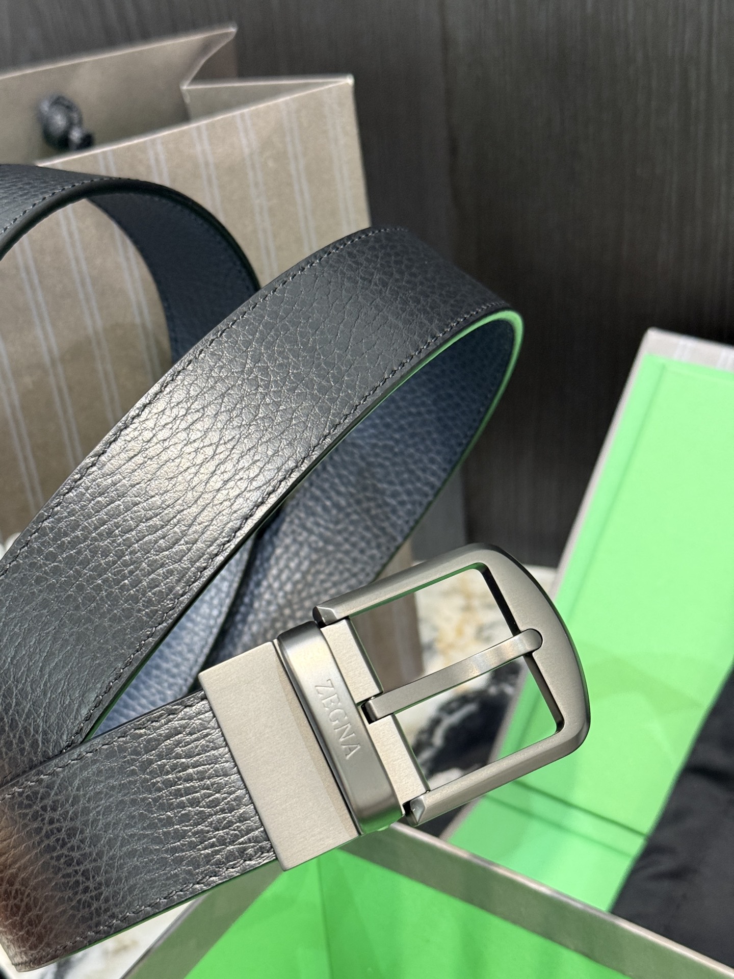 🇮🇹🇮🇹🇮🇹Zegna 杰尼亚·Italy专柜在售正品·走线油边细致搭配原版Gancio五金·3.5cm