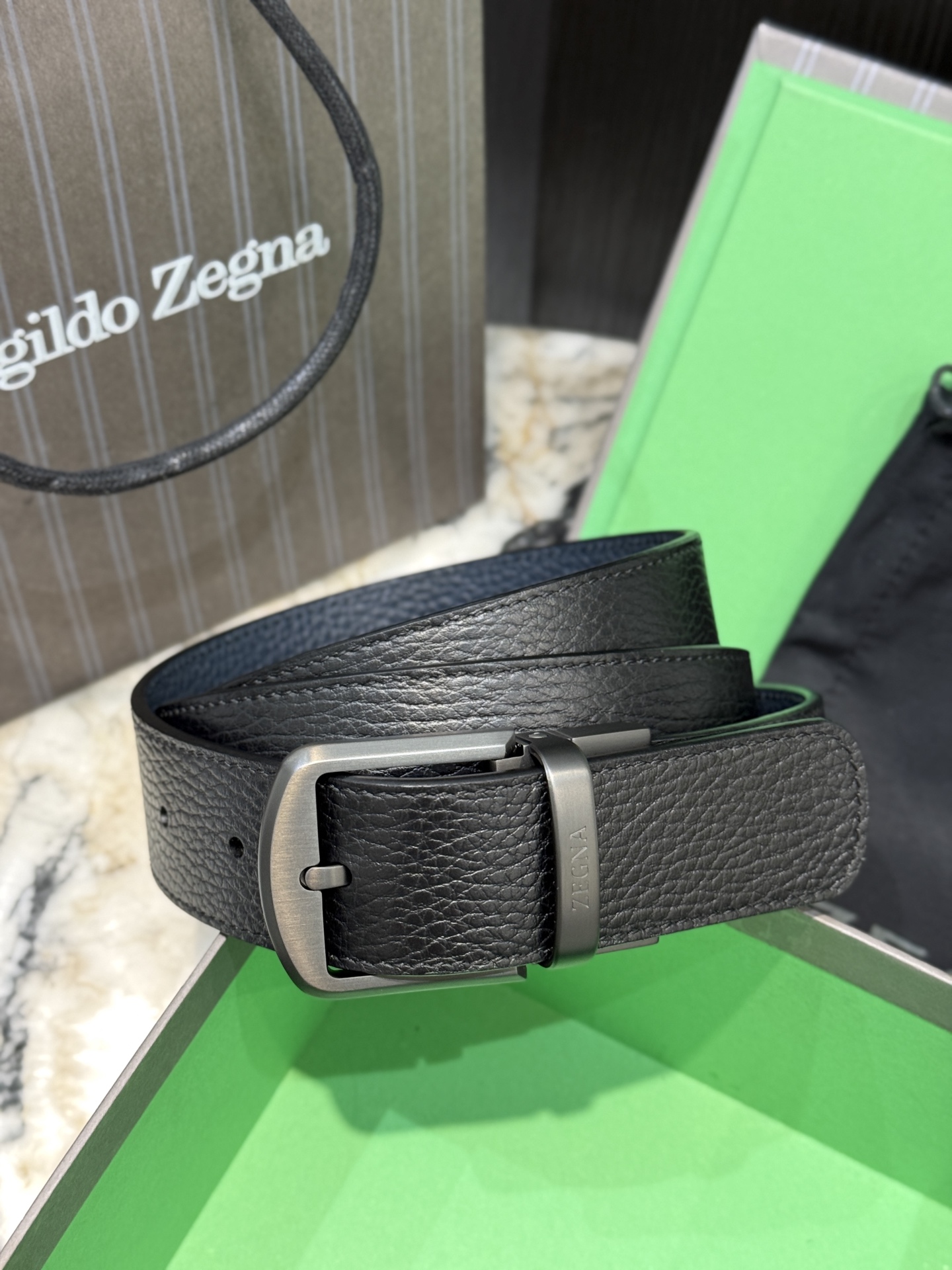 🇮🇹🇮🇹🇮🇹Zegna 杰尼亚·Italy专柜在售正品·走线油边细致搭配原版Gancio五金·3.5cm