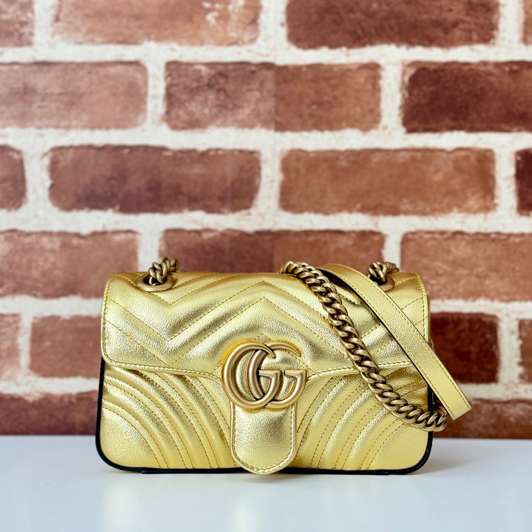 NO:211043,The quality of the counter, top-quality original goods, real-life photos!  446744 gold, size width 23x height 14x side width 6, batch, GUCCI [original leather], gucci19860909专柜品质,顶级原单货,实物实拍！446744金色,尺寸宽23x高14x侧宽6,批,GUCCI【原厂皮】,gucci,Bag