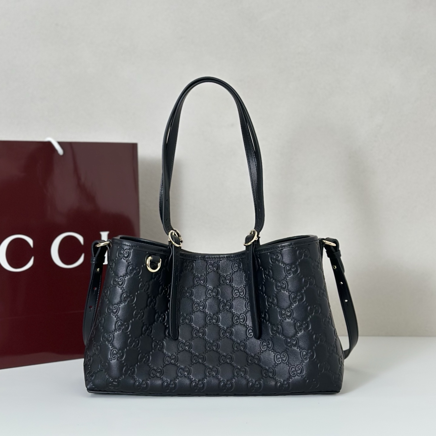 Gucci Black Guccissima Leather Tote Bag, 31cm x 18cm x 11cm